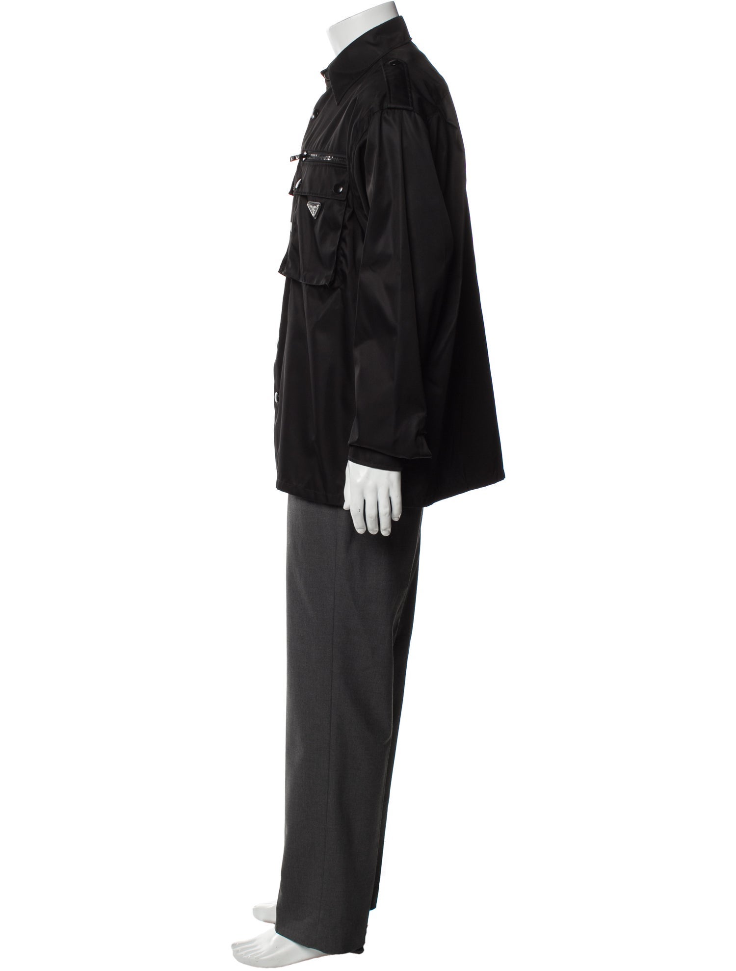 Prada 2019 Enameled Metal Triangle Utility Jacket