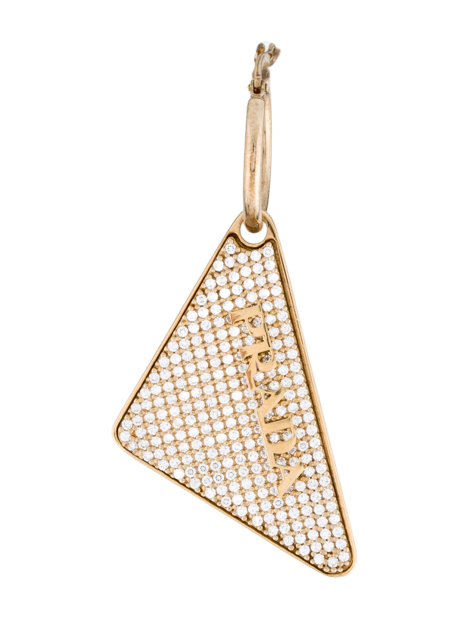 Prada Cubic Zirconia Logo Single Earring