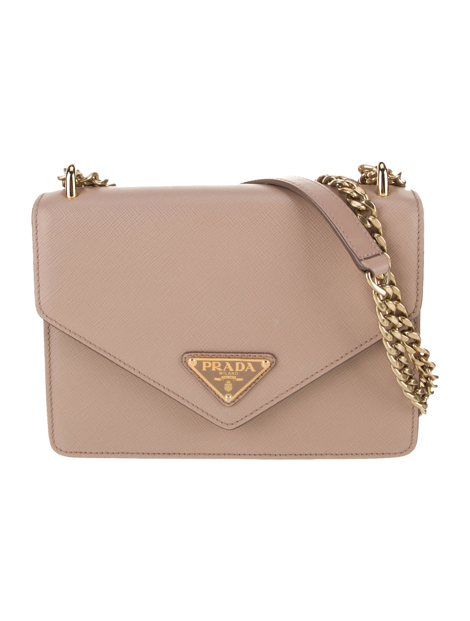 Prada Enameled Metal Triangle Pattina