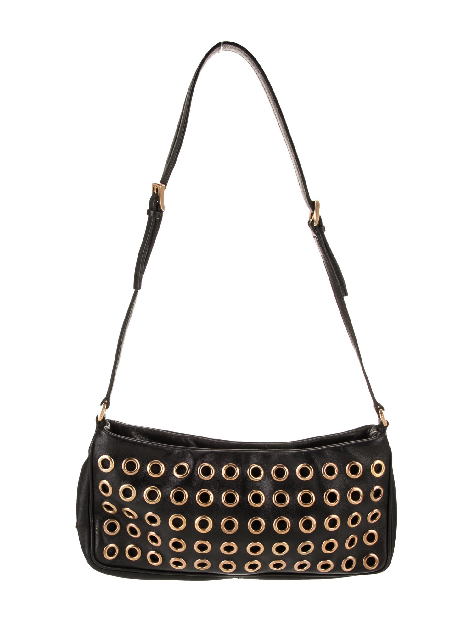 Prada Enameled Metal Triangle Shoulder Bag