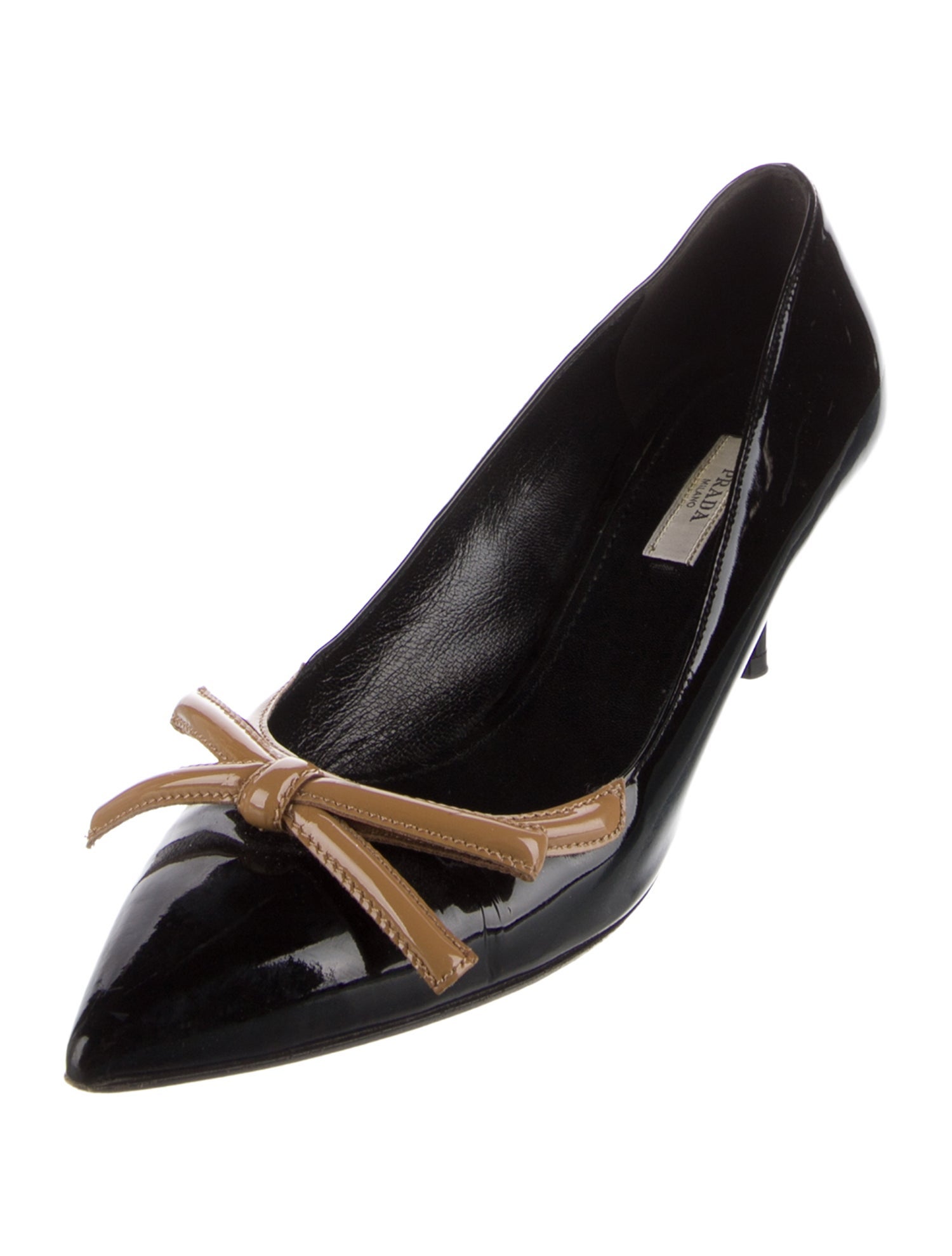Prada Patent Leather Colorblock Pattern Pumps