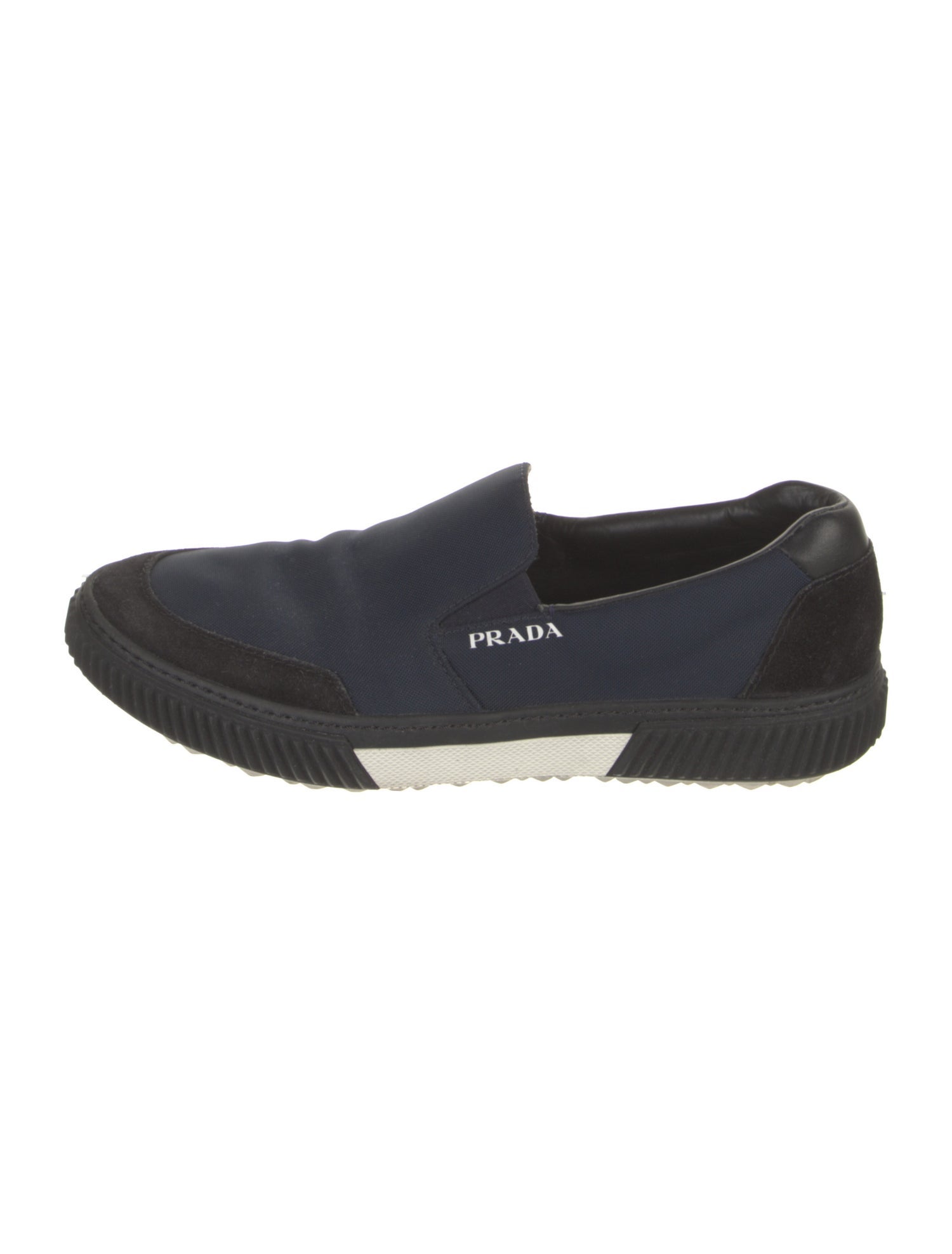 Prada Nylon Leather Trim Embellishment Sneakers