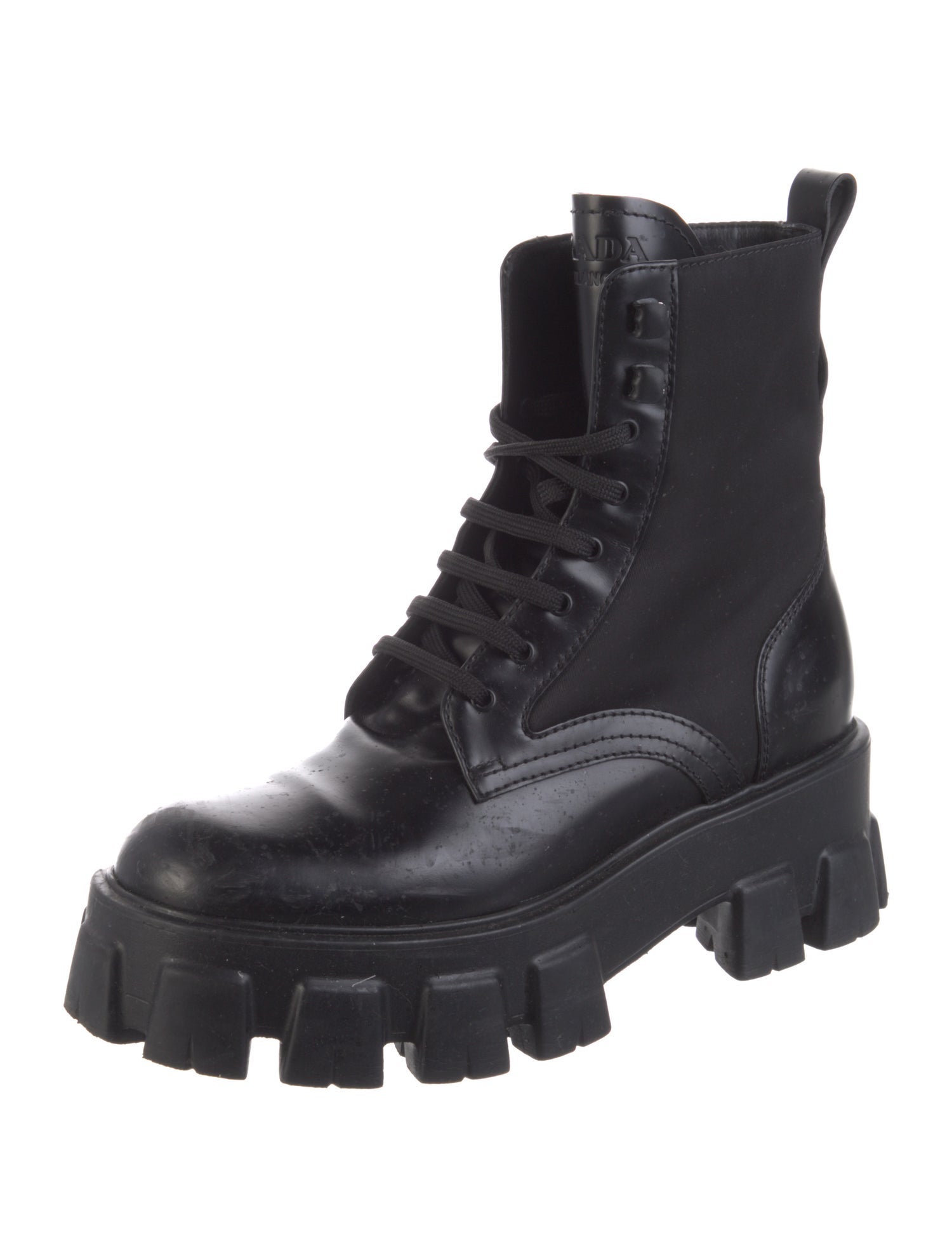 Prada Leather Combat Boots