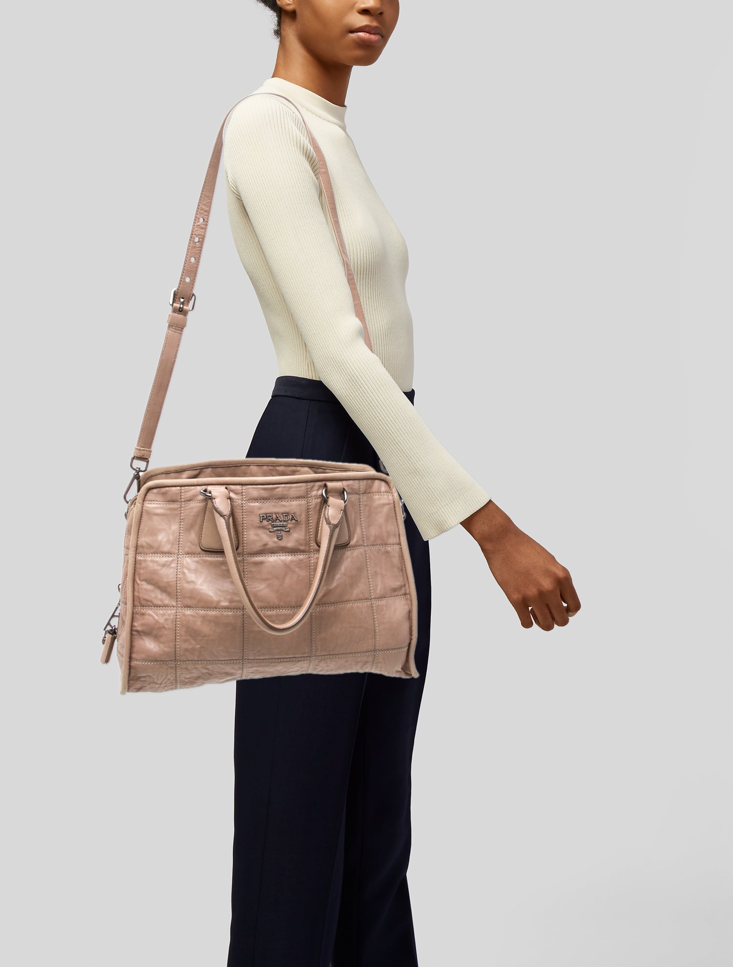 Prada Quilted Nappa Leather Quilted Tote