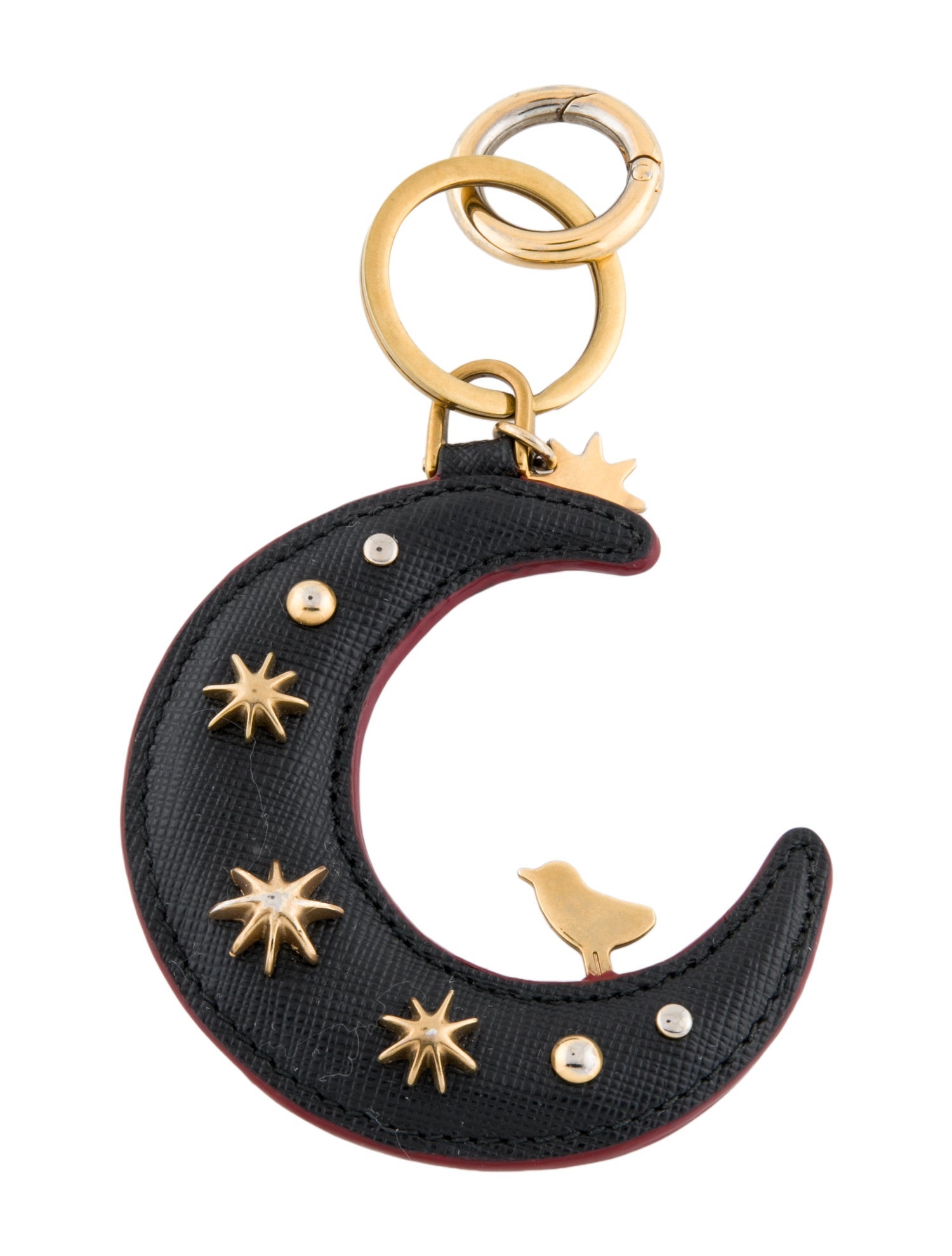 Prada Leather Moon Keychain