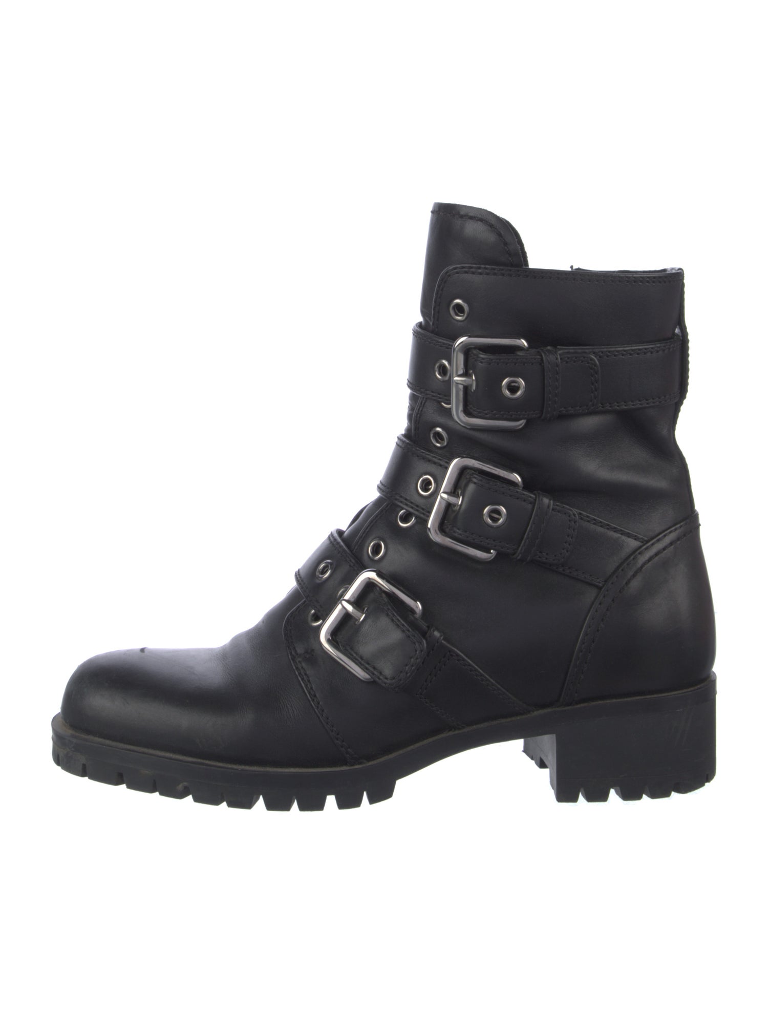 Prada Leather Combat Boots