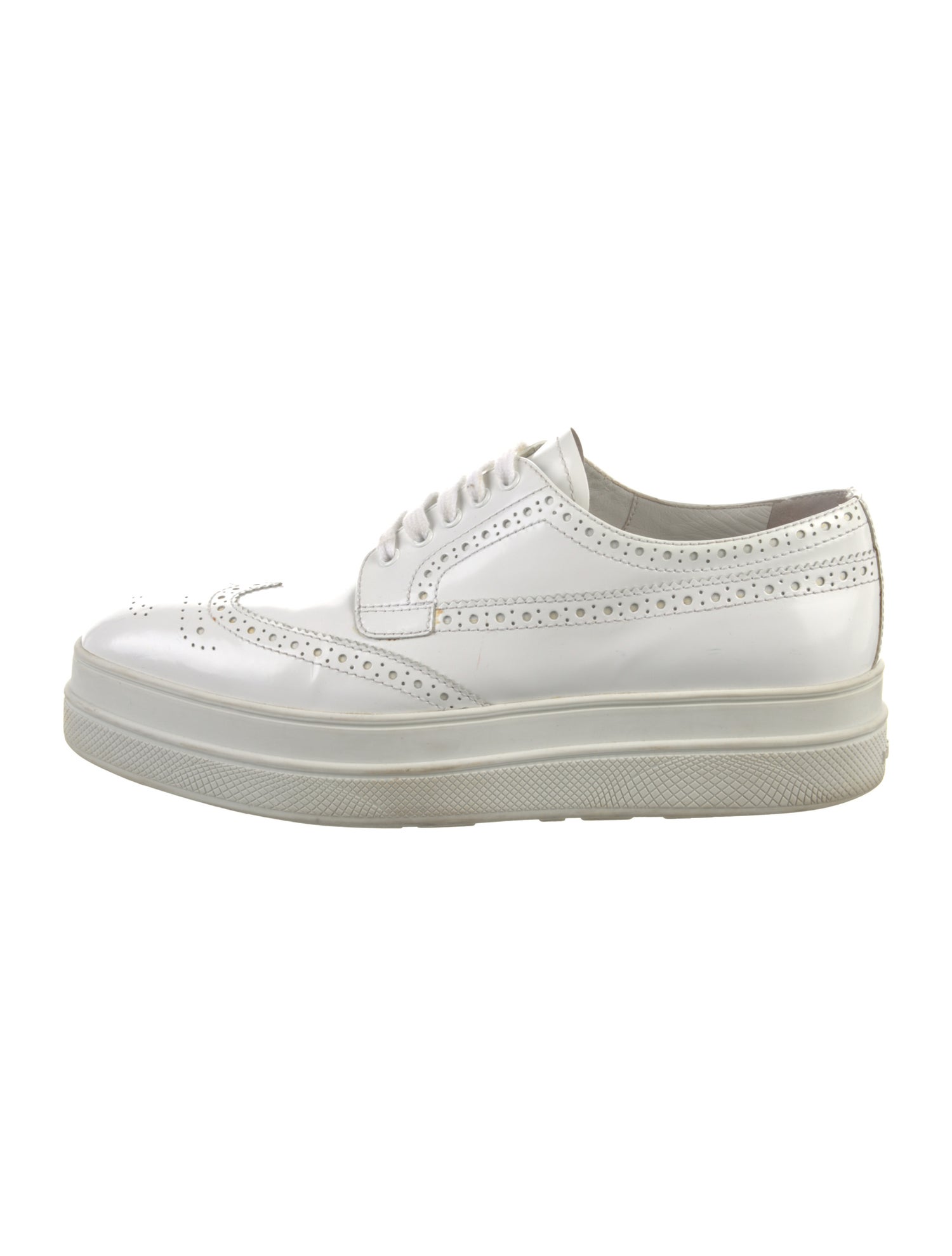Prada Leather Lasercut Accents Oxfords