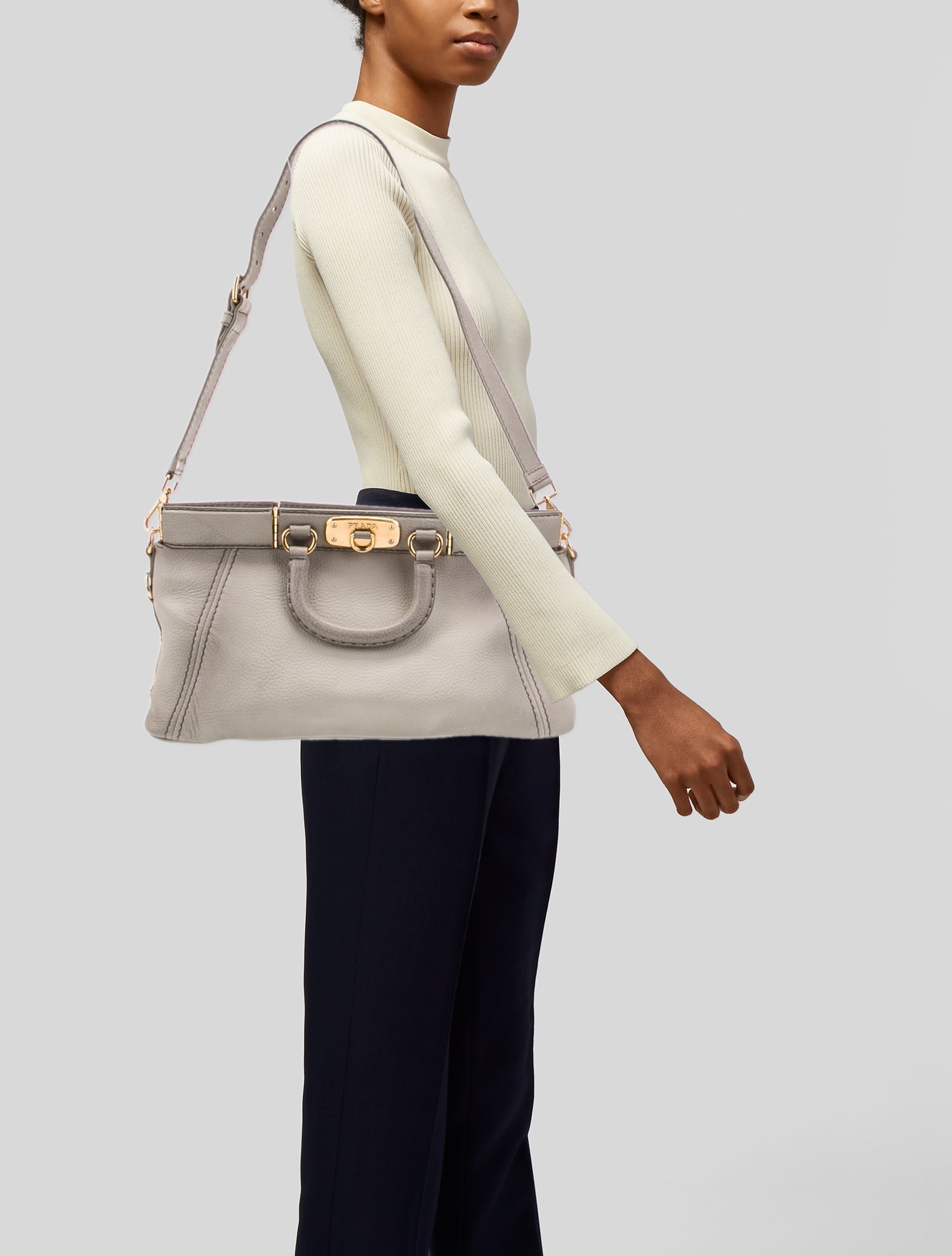 Prada Vitello Daino Leather Top Handle Bag