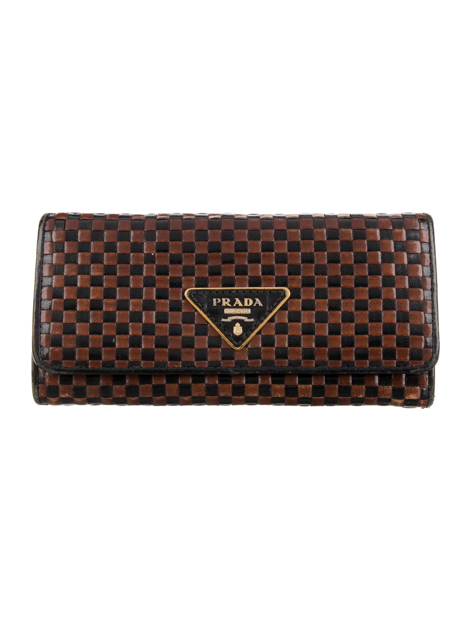 Prada Madras Leather Continental Wallet