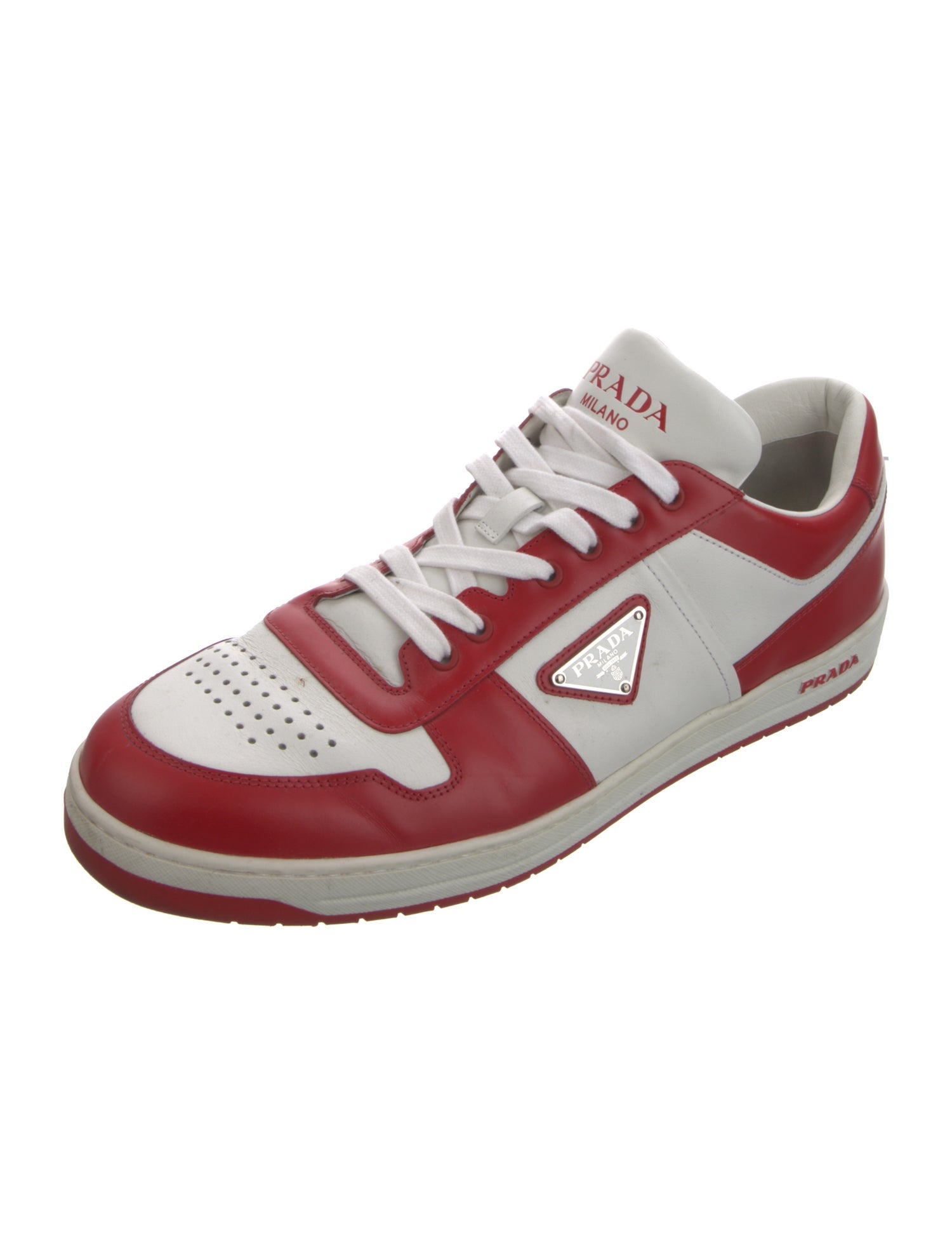Prada Leather Colorblock Pattern Athletic Sneakers