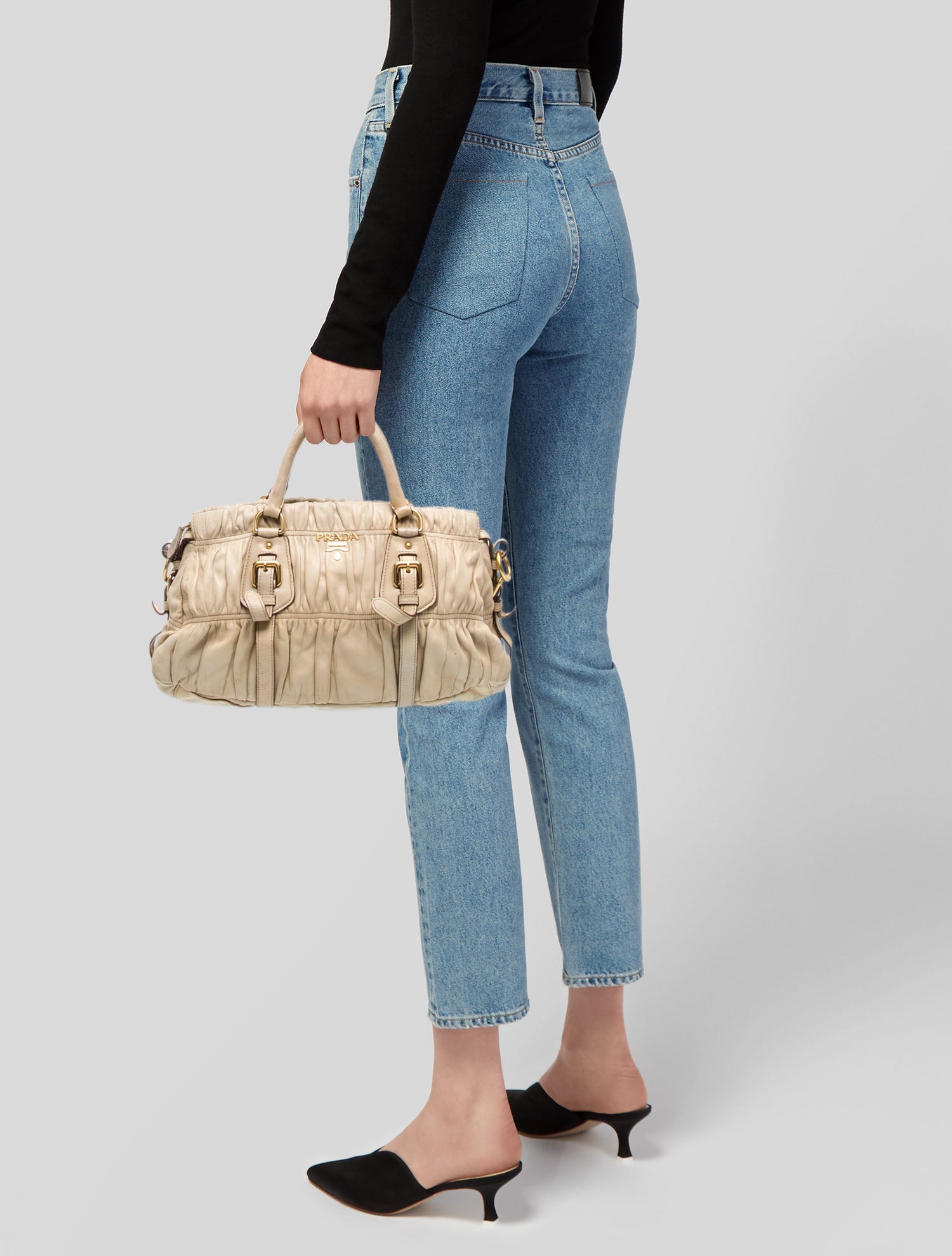 Prada Nappa Gaufre Leather Top Handle Bag