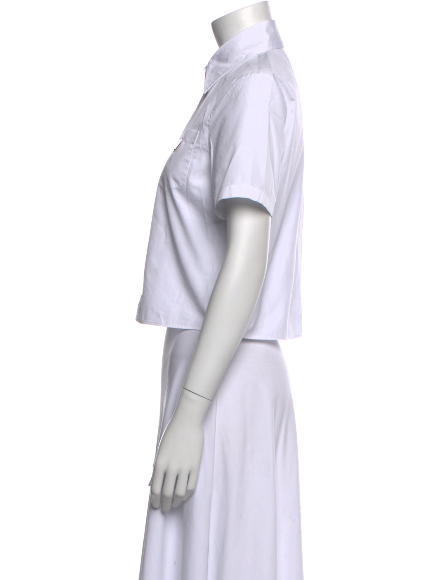 Prada 2022 Short Sleeve Button-Up Top