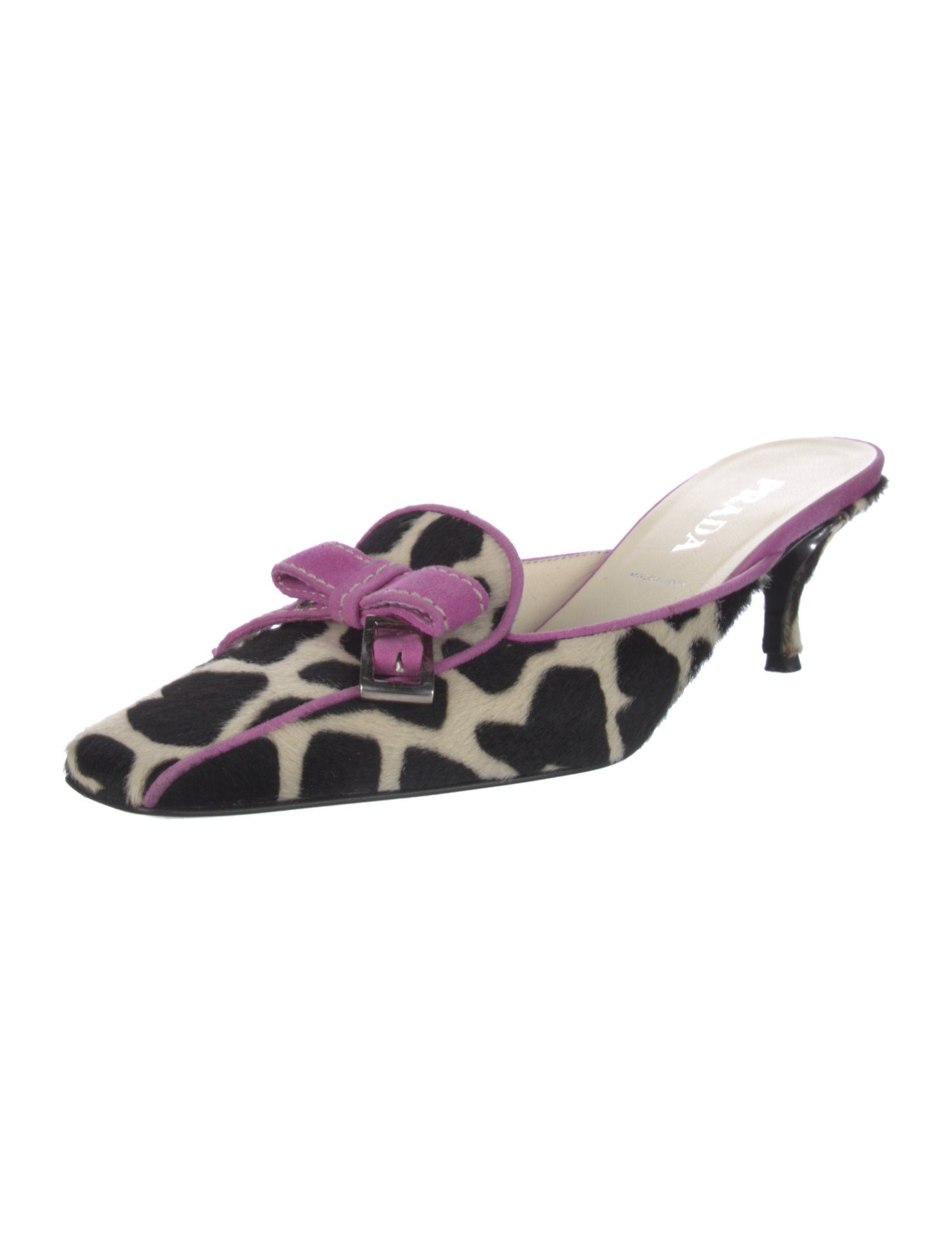 Prada Ponyhair Animal Print Mules