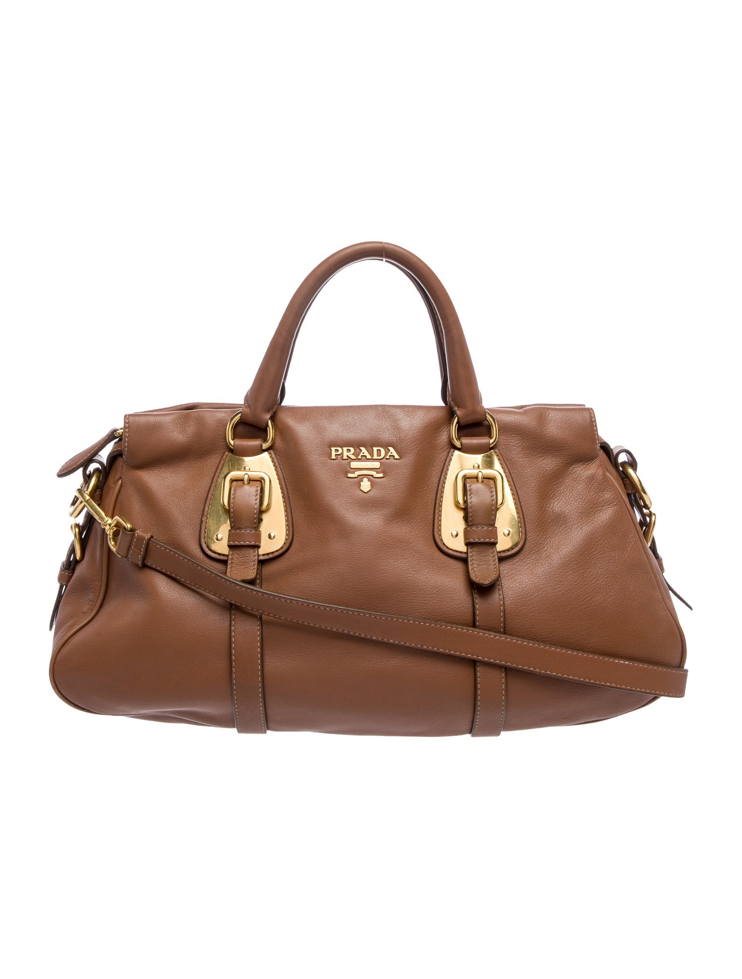 Prada Soft Calf Leather Top Handle Bag