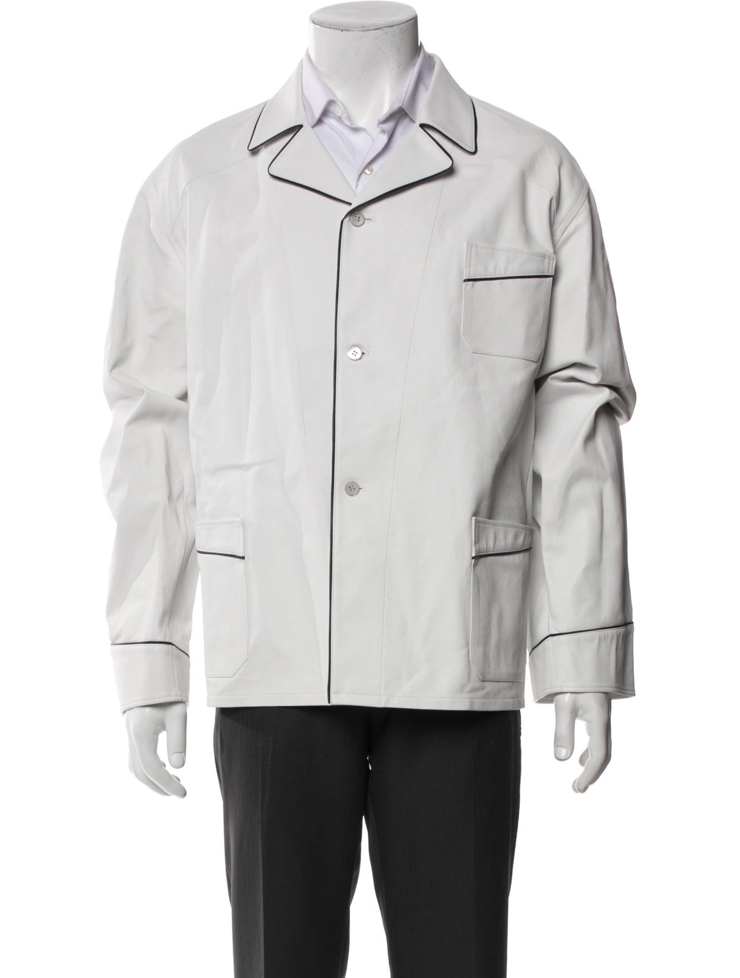 Prada 2025 Enameled Metal Triangle Utility Jacket w/ Tags