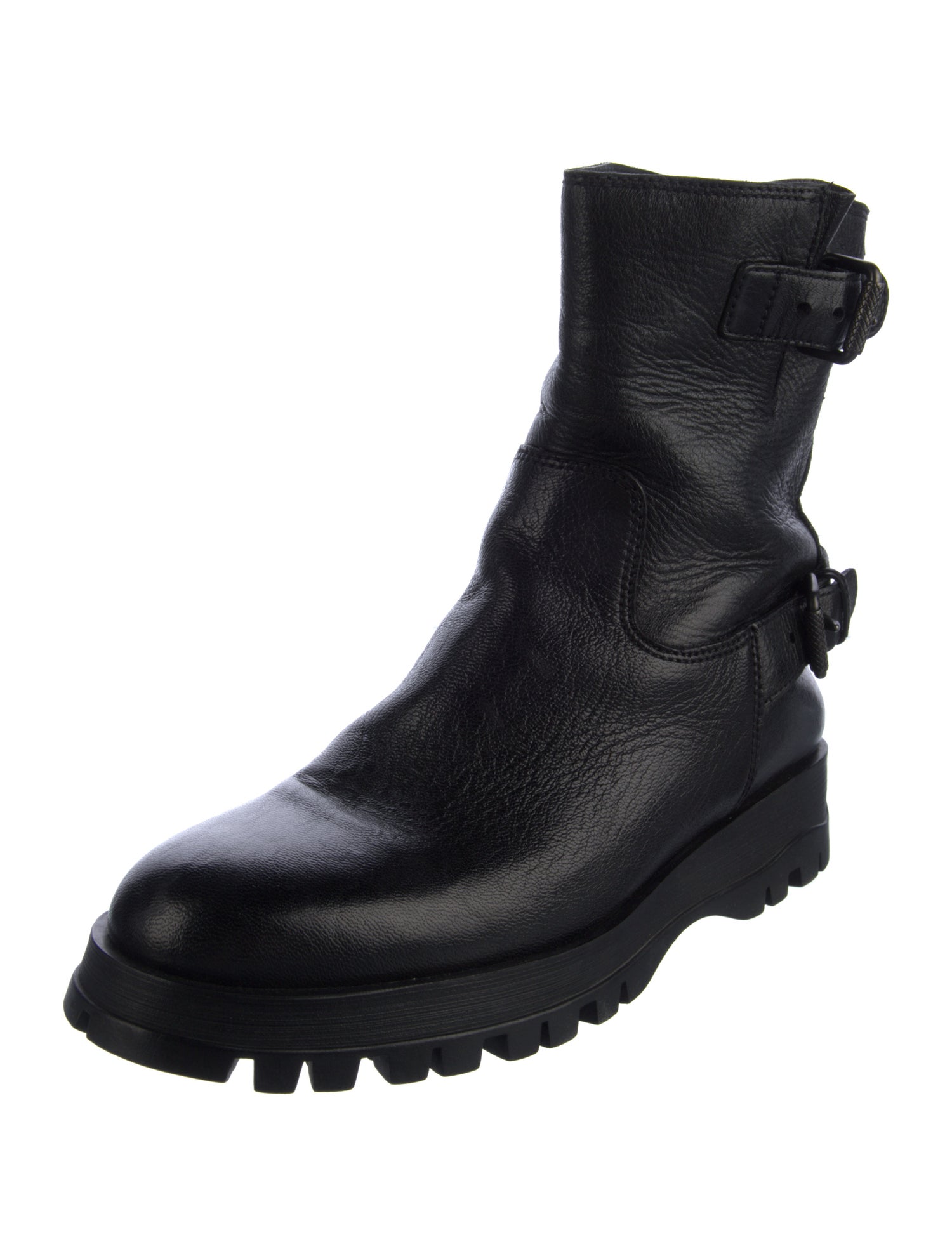 Prada Leather Moto Boots