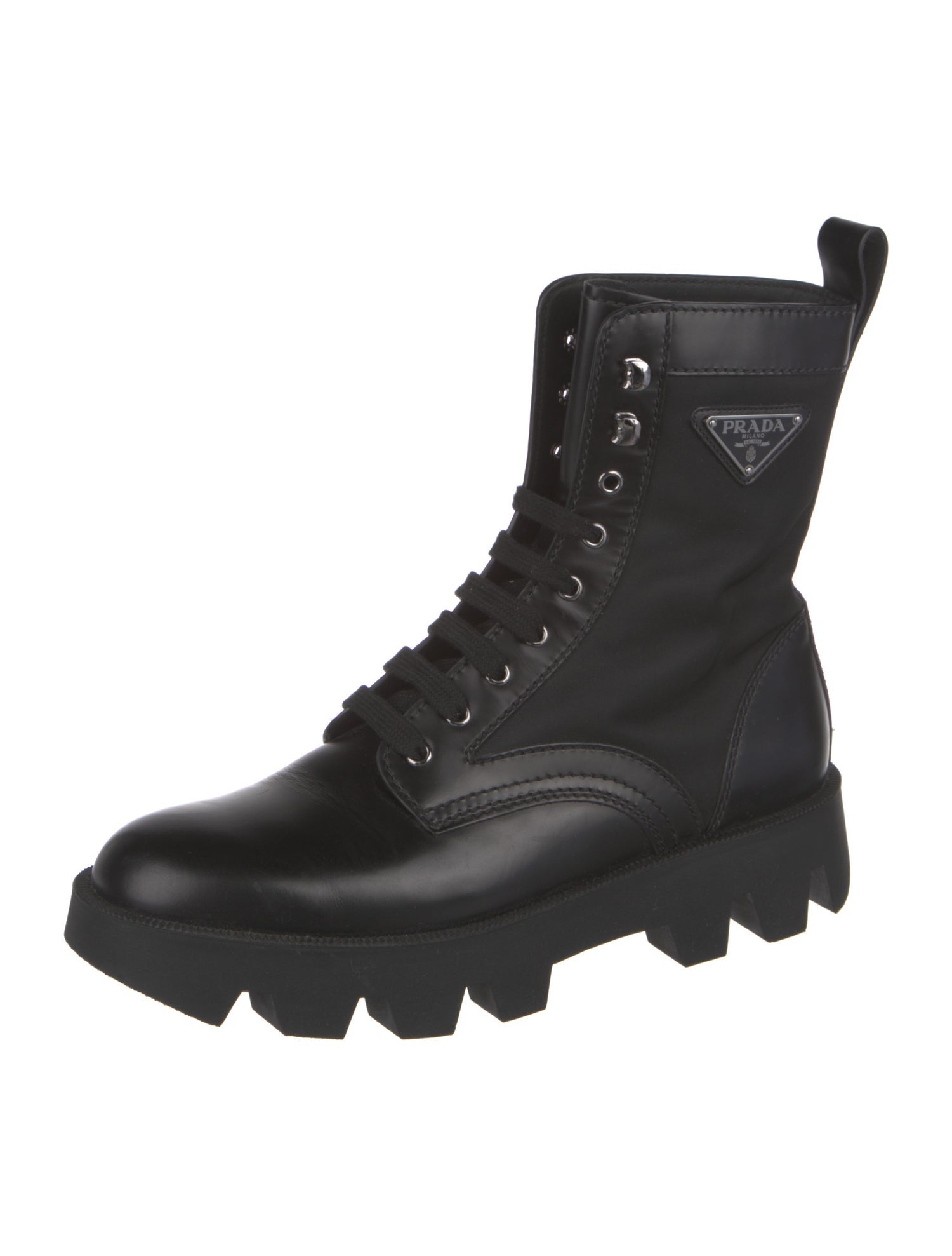 Prada Leather Combat Boots