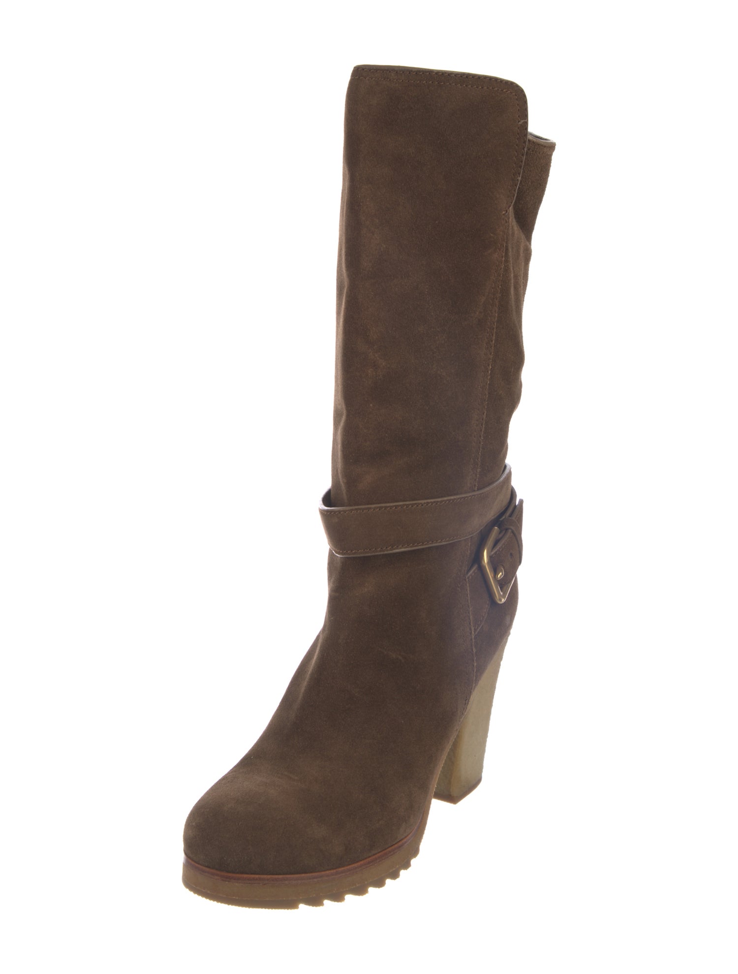 Prada Sport Suede Moto Boots