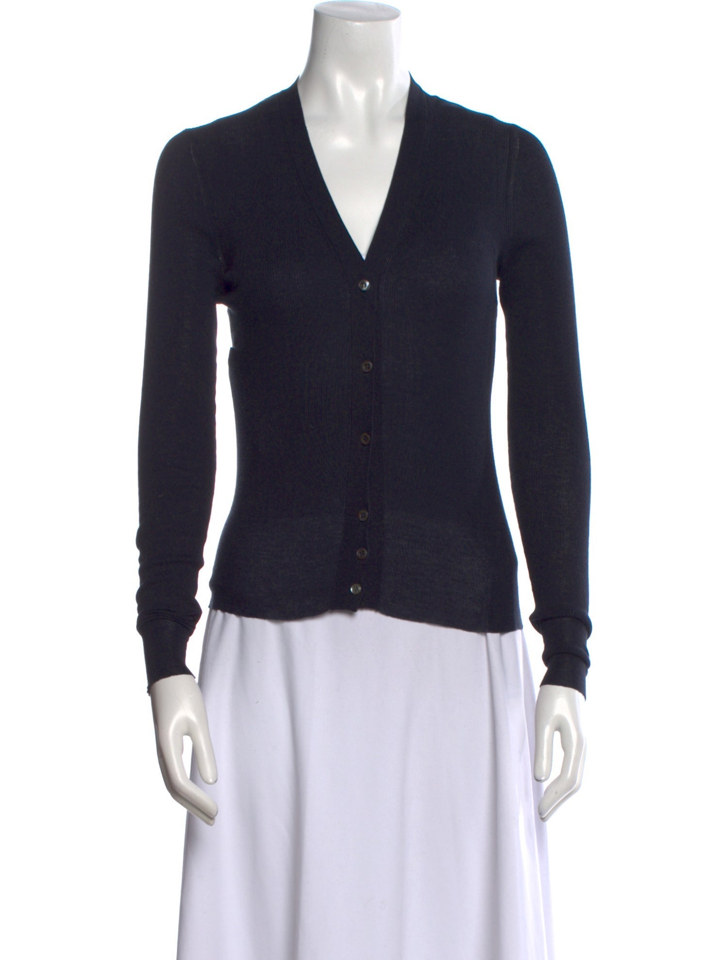 Prada V-Neck Long Sleeve Top