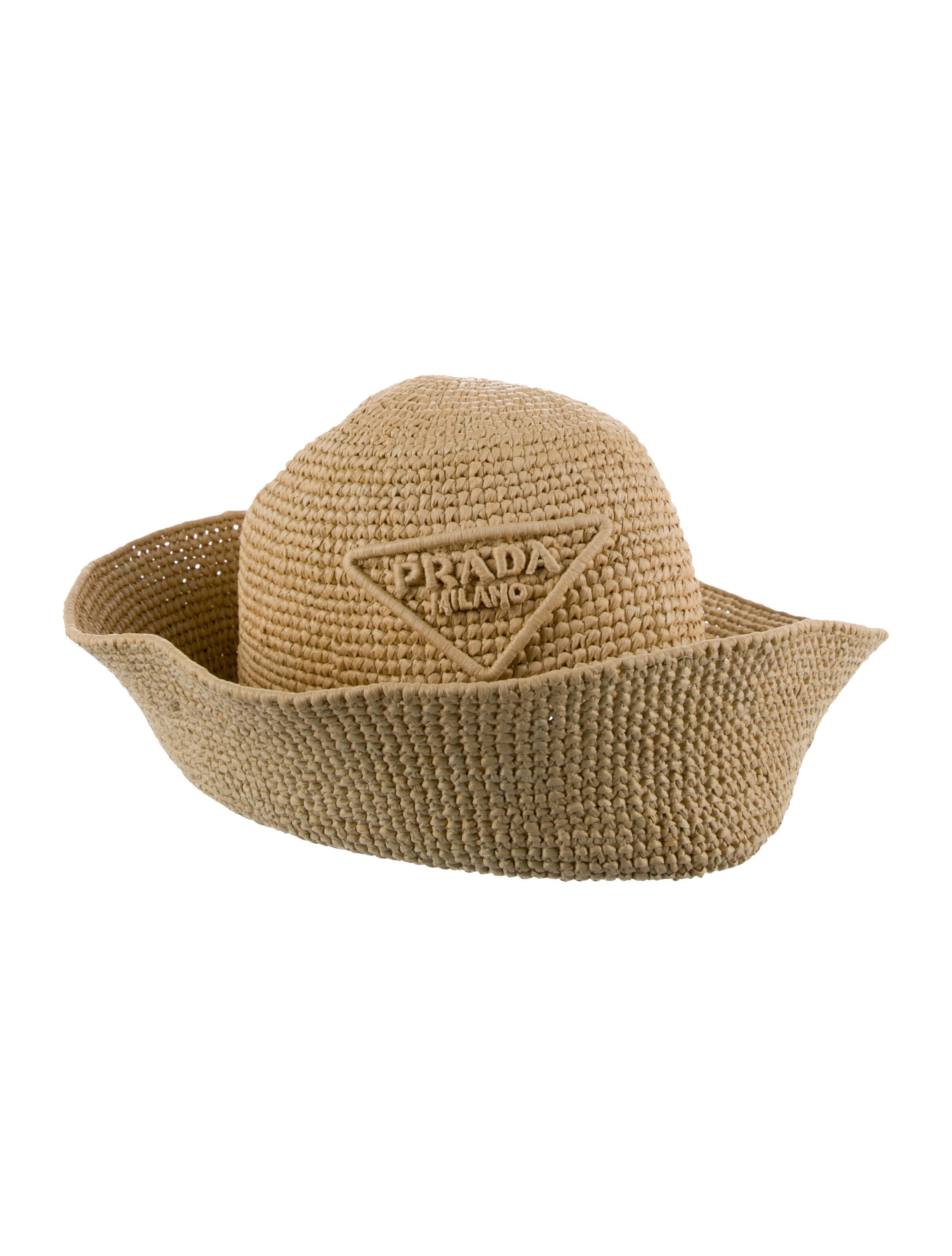 Prada Logo Raffia Hat