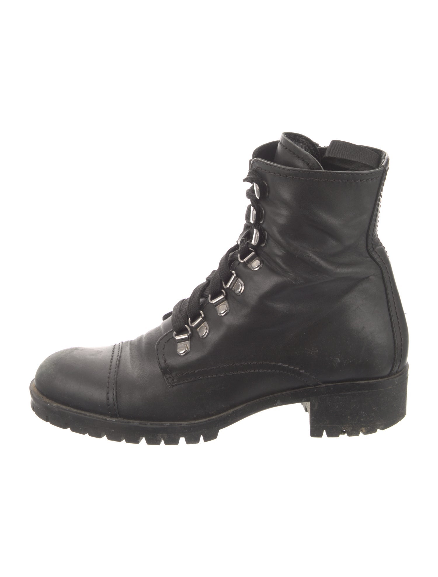 Prada Leather Combat Boots