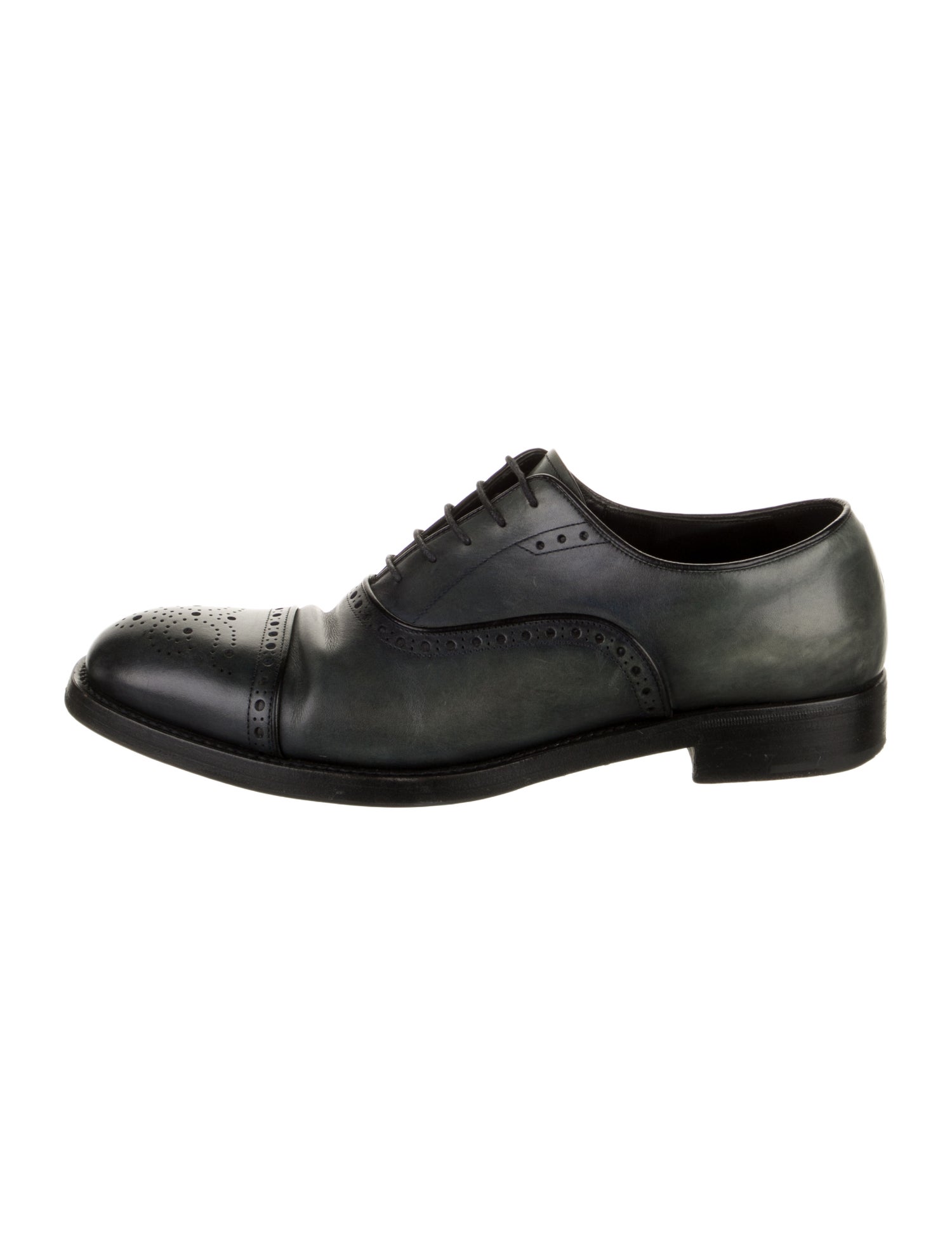 Prada Leather Eyelet Trim Brogues