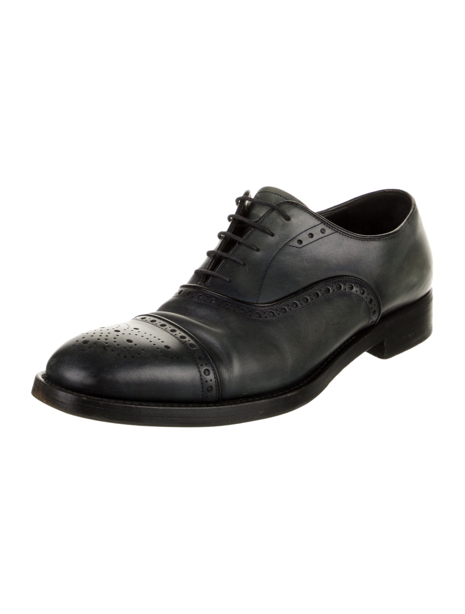 Prada Leather Eyelet Trim Brogues