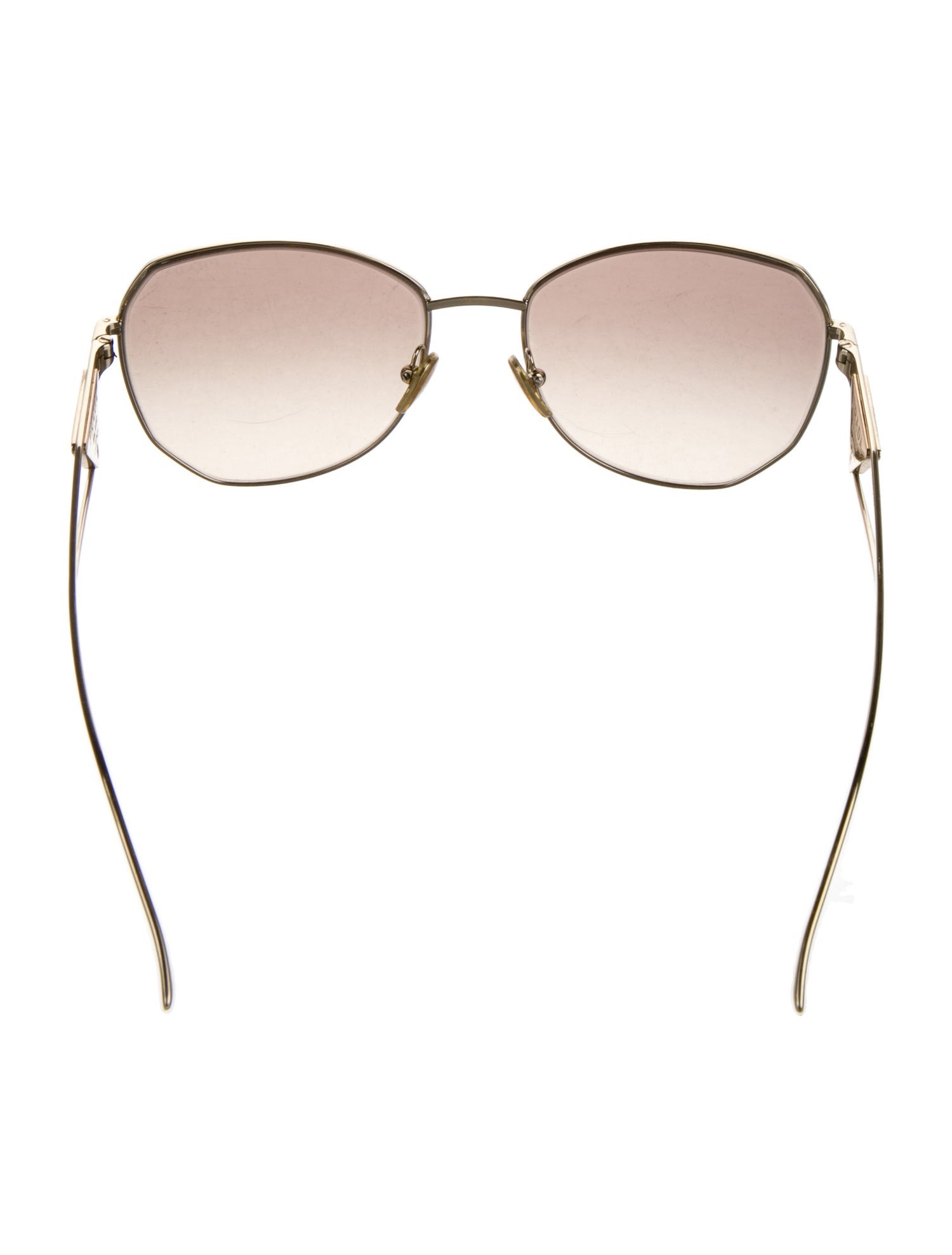 Prada Enameled Metal Triangle Round Sunglasses