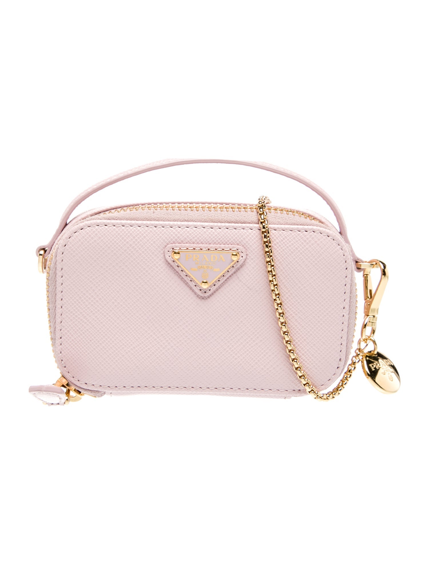 Prada Enameled Metal Triangle Crossbody Bag Mini w/ Tags