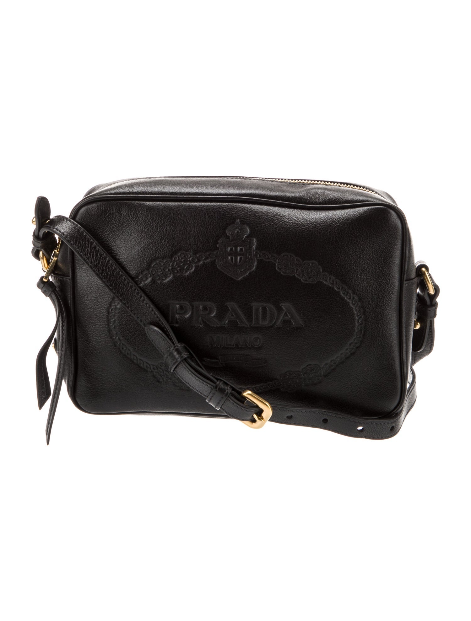 Prada Enameled Metal Triangle Crossbody Bag w/ Tags