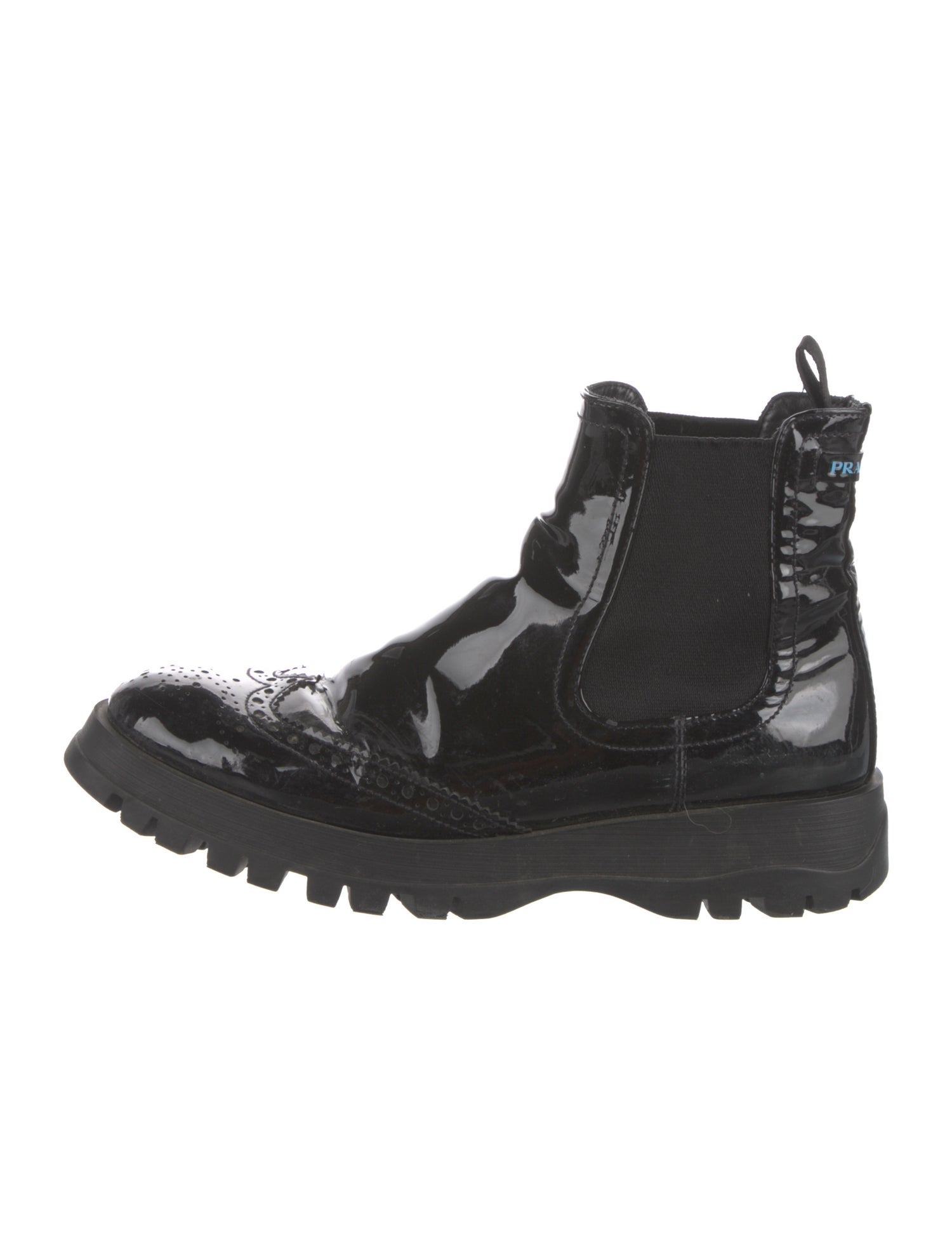 Prada Patent Leather Chelsea Boots