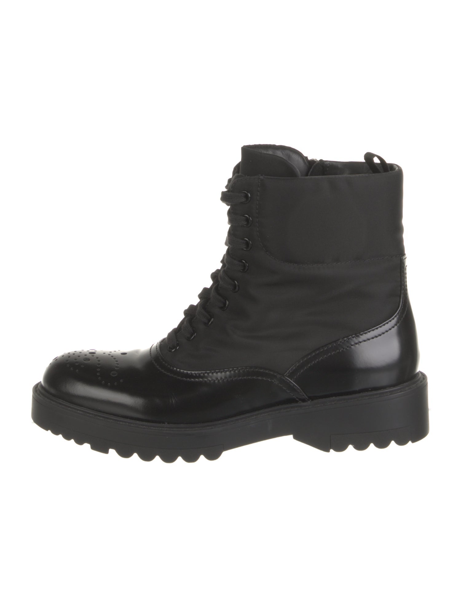 Prada Leather Combat Boots