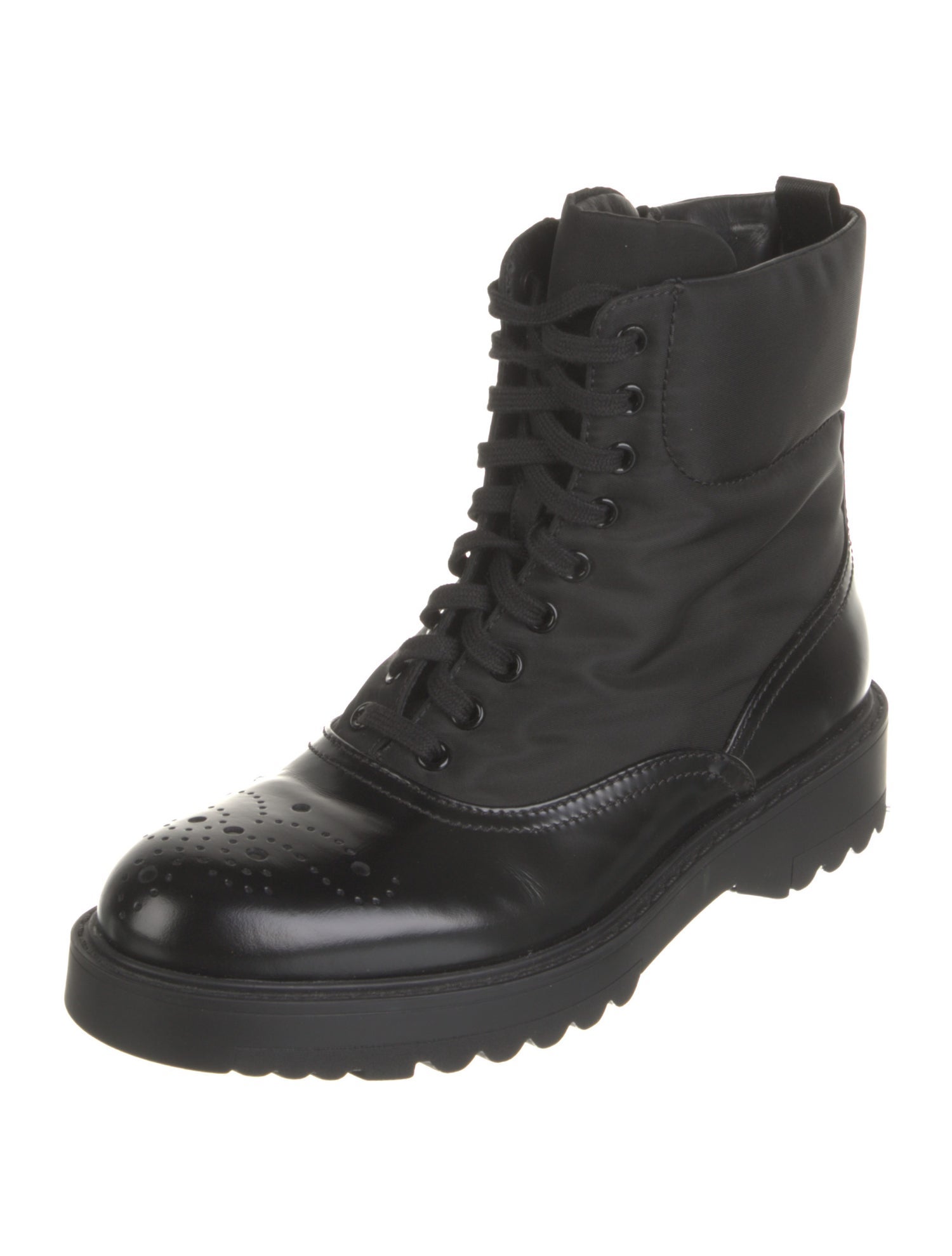 Prada Leather Combat Boots