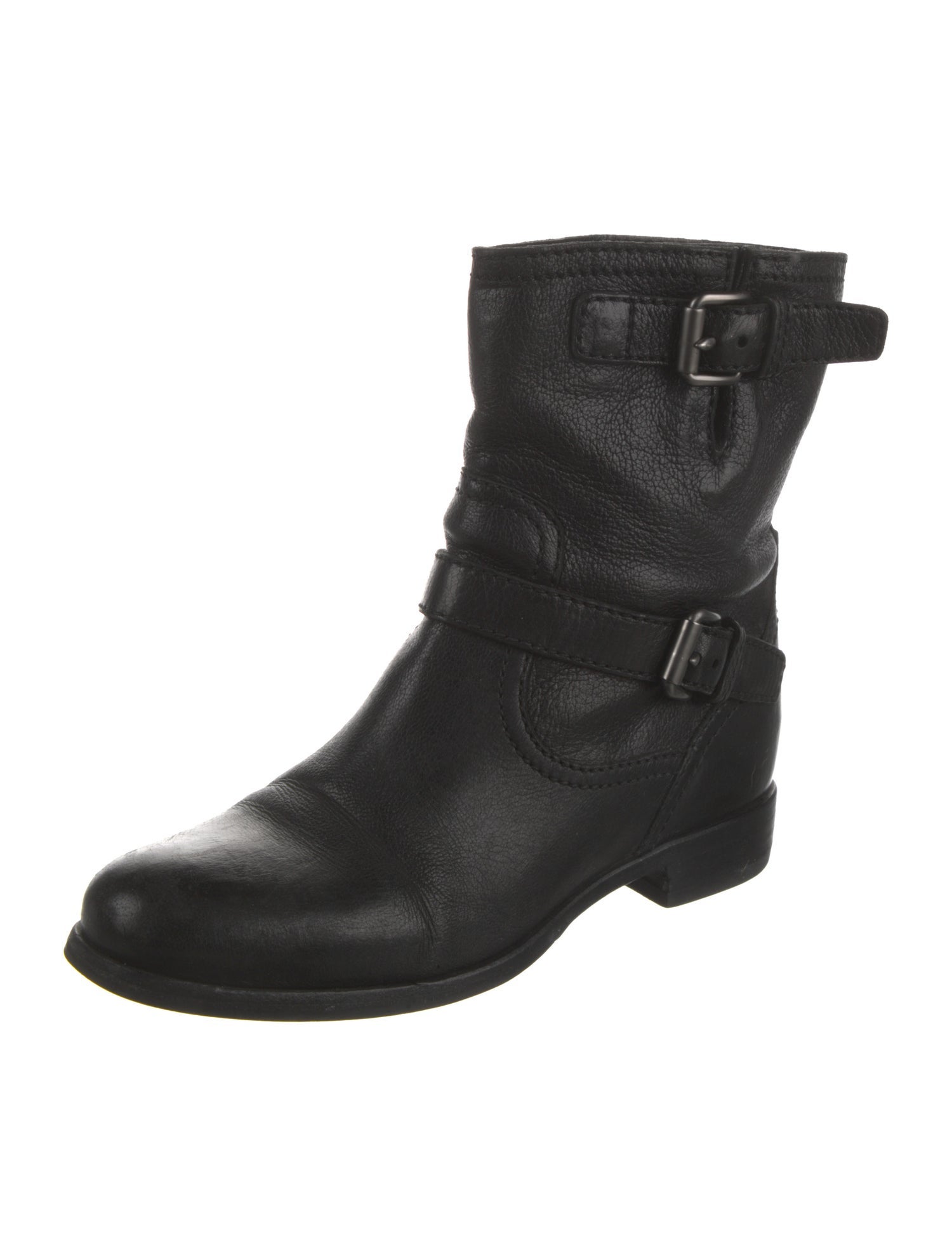 Prada Leather Moto Boots