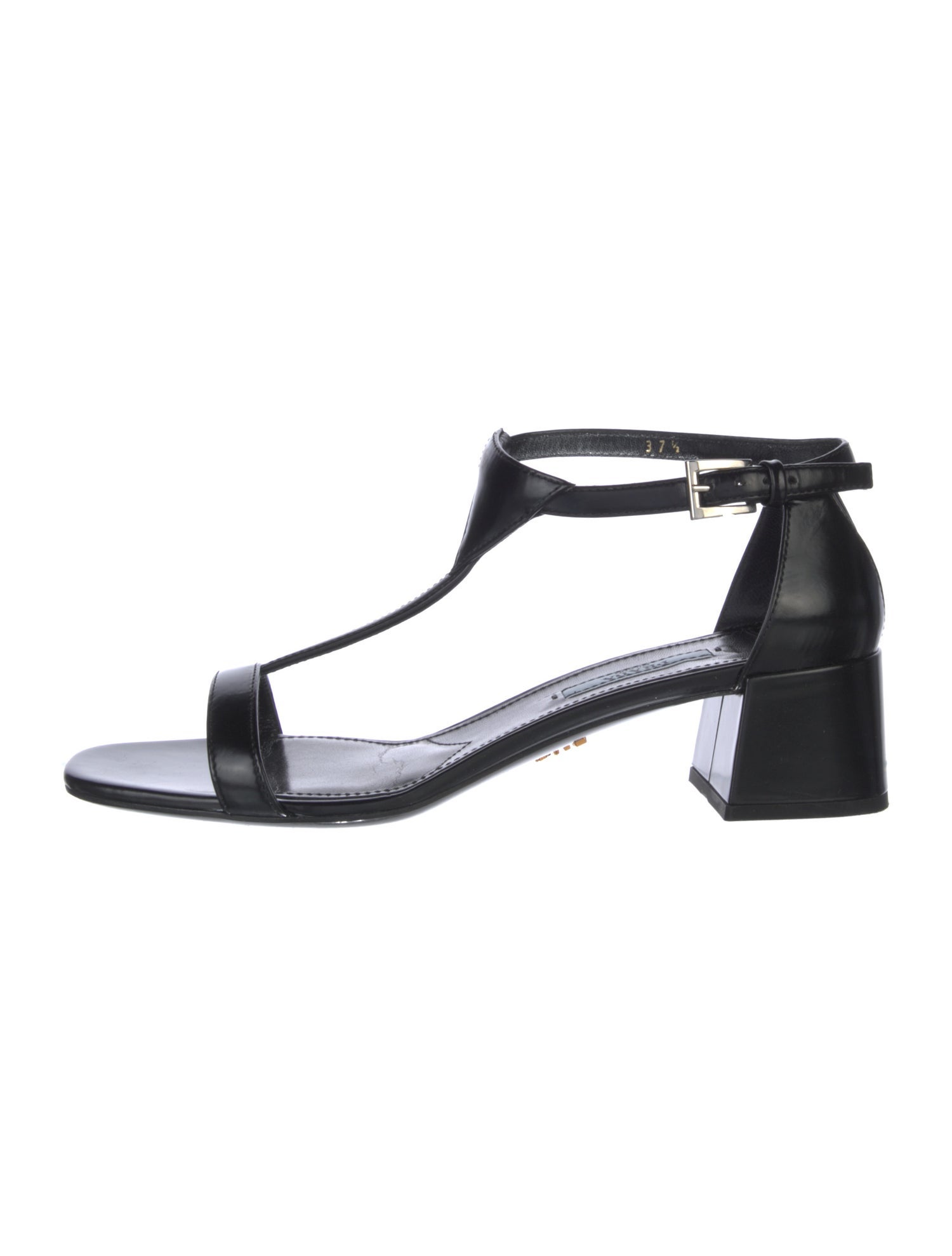 Prada Leather T-Strap Sandals