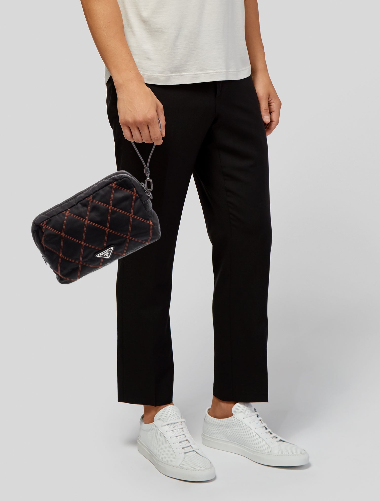 Prada Enameled Metal Triangle Minaudière