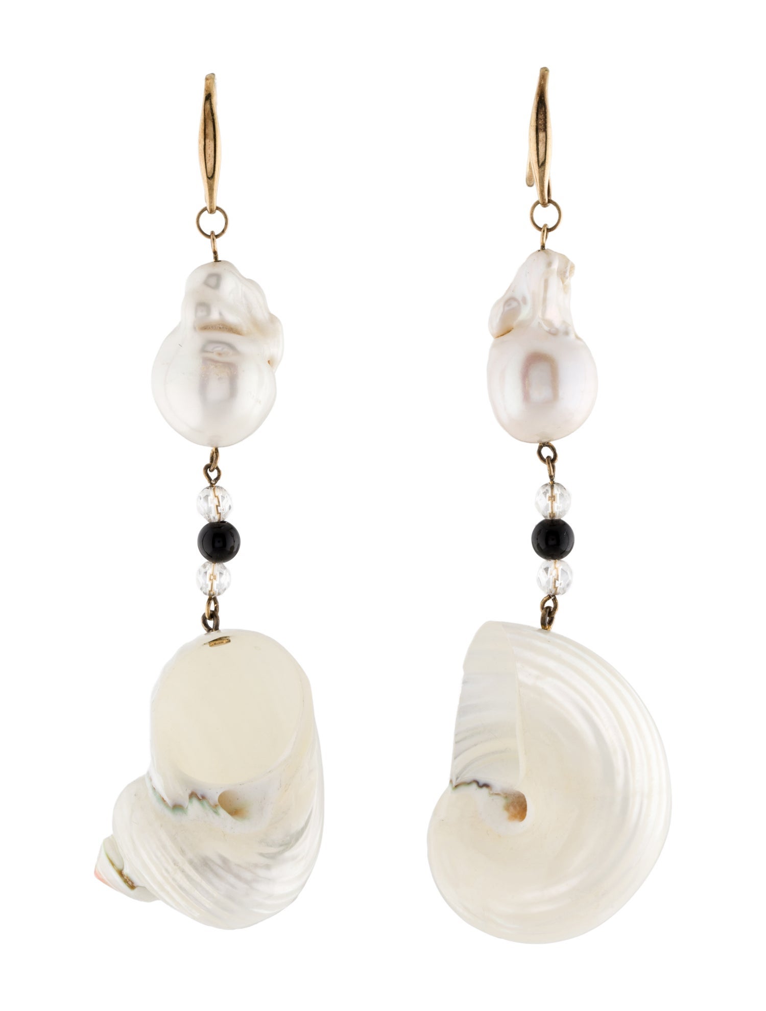 Prada Pearl, Shell & Multistone Drop Earrings