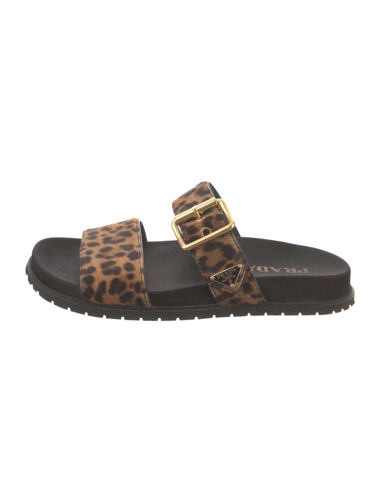 Prada Ponyhair Animal Print Slides