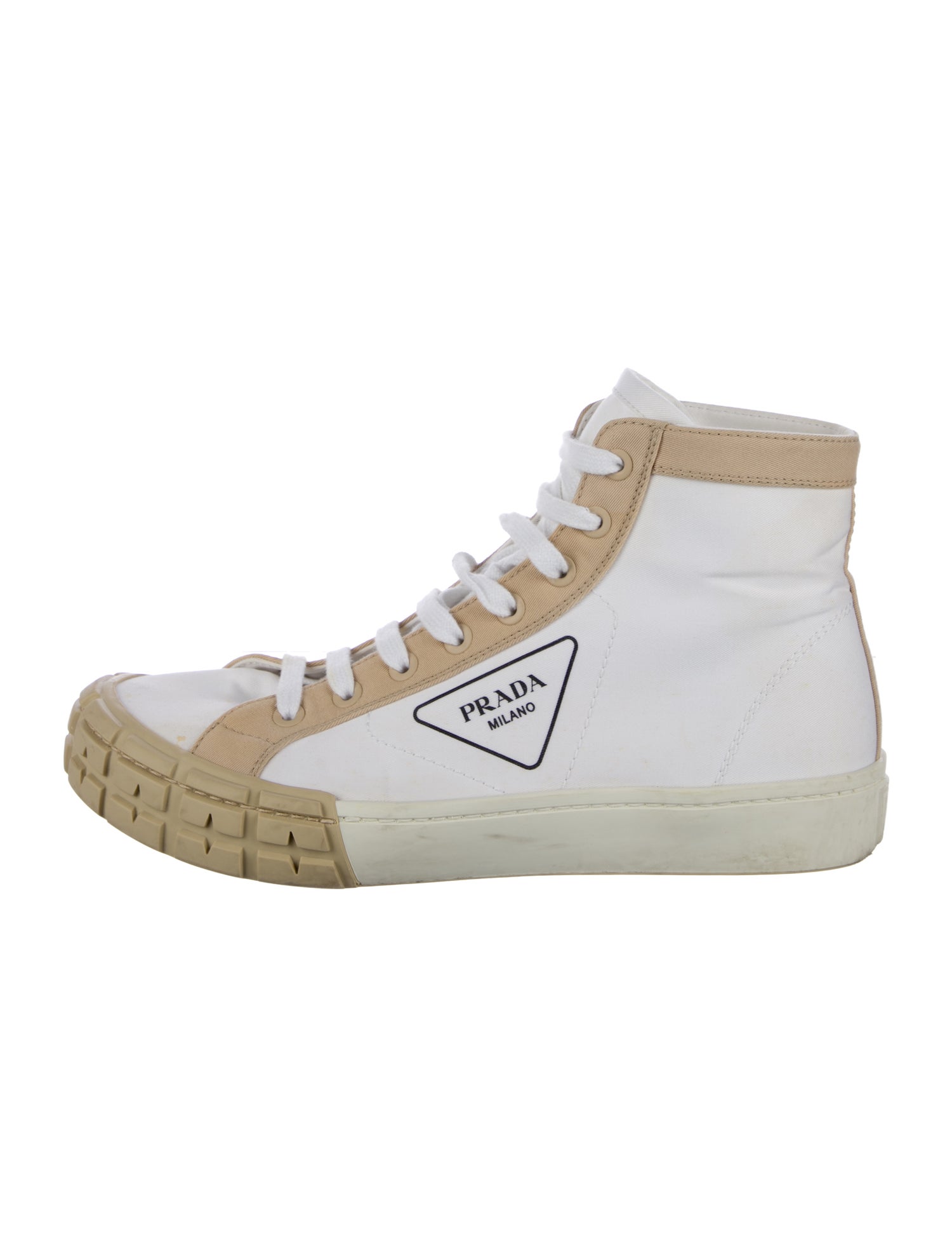 Prada Canvas Colorblock Pattern Sneakers