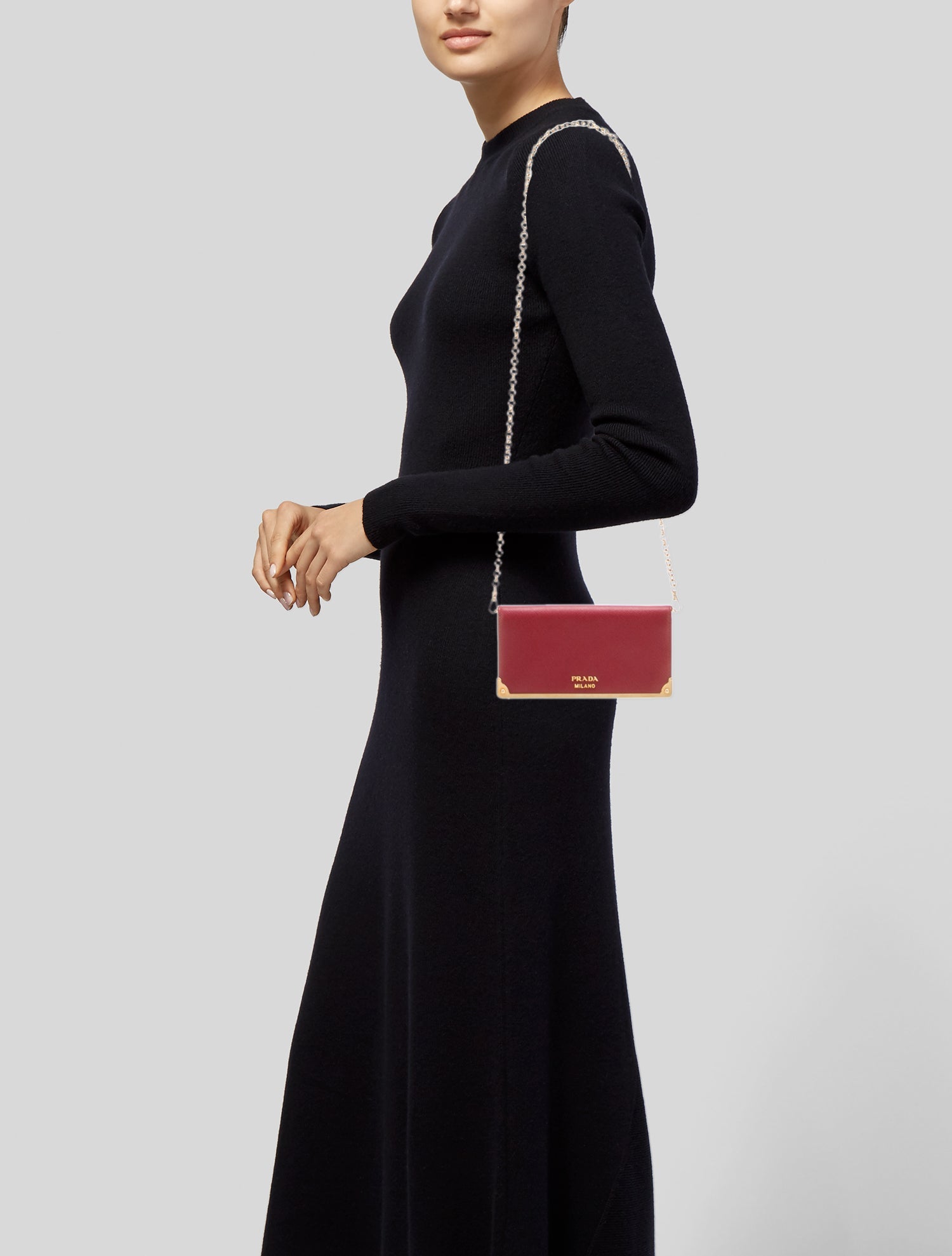 Prada Saffiano Leather Cahier Chain