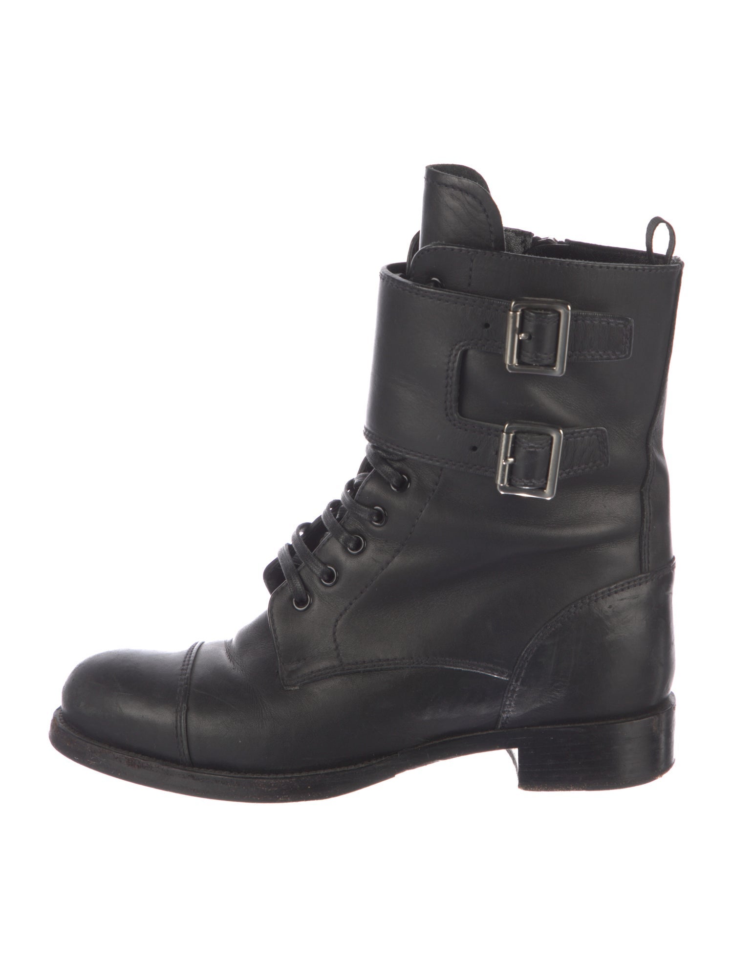 Prada Leather Combat Boots