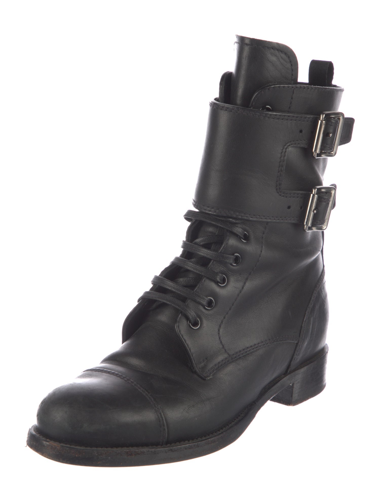 Prada Leather Combat Boots