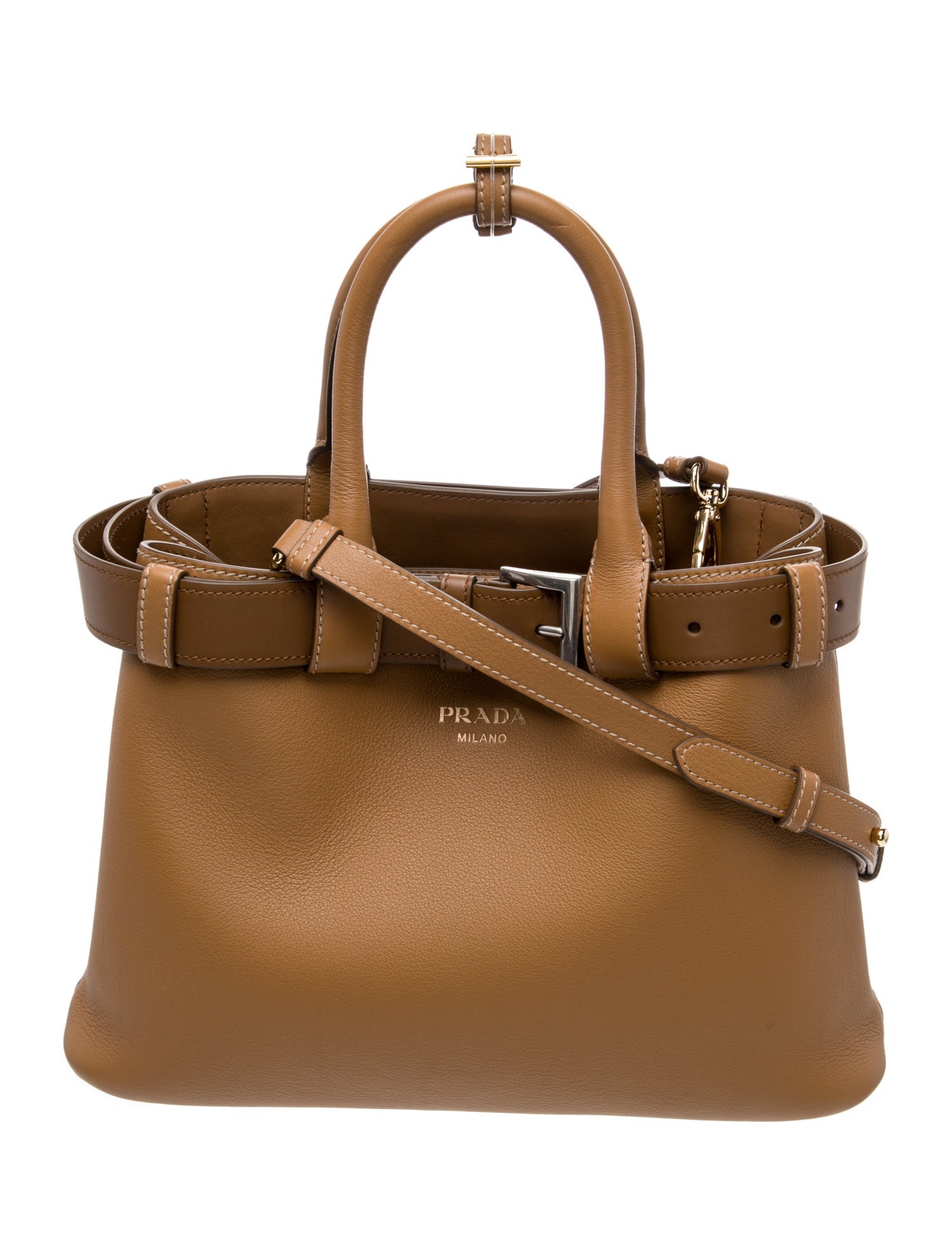 Prada Saffiano Lux Leather Buckle w/Belt Small