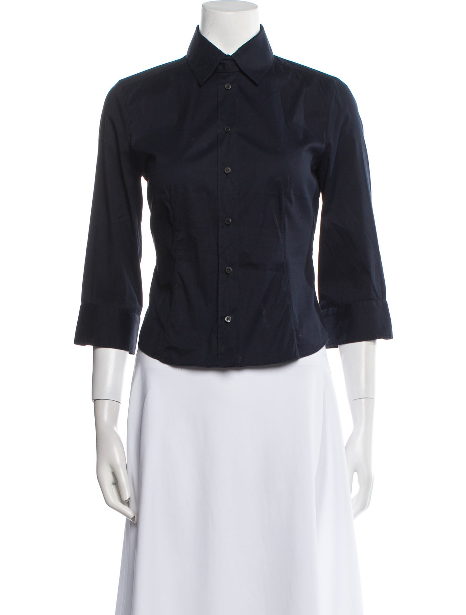 Prada Three-Quarter Sleeve Button-Up Top