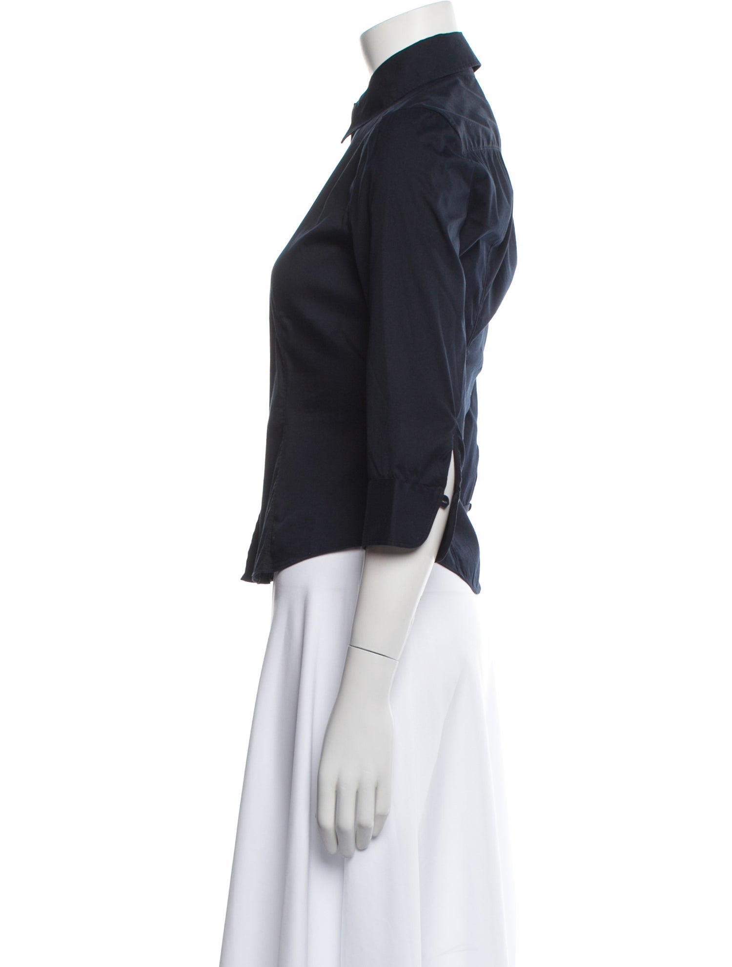 Prada Three-Quarter Sleeve Button-Up Top