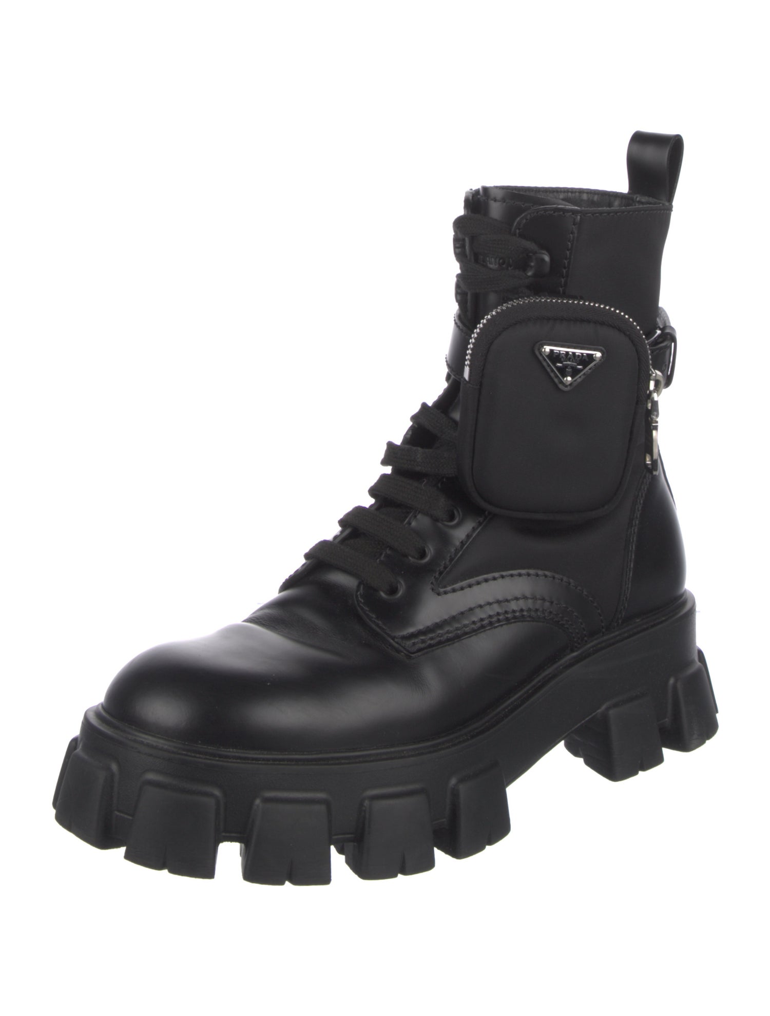 Prada Leather Combat Boots