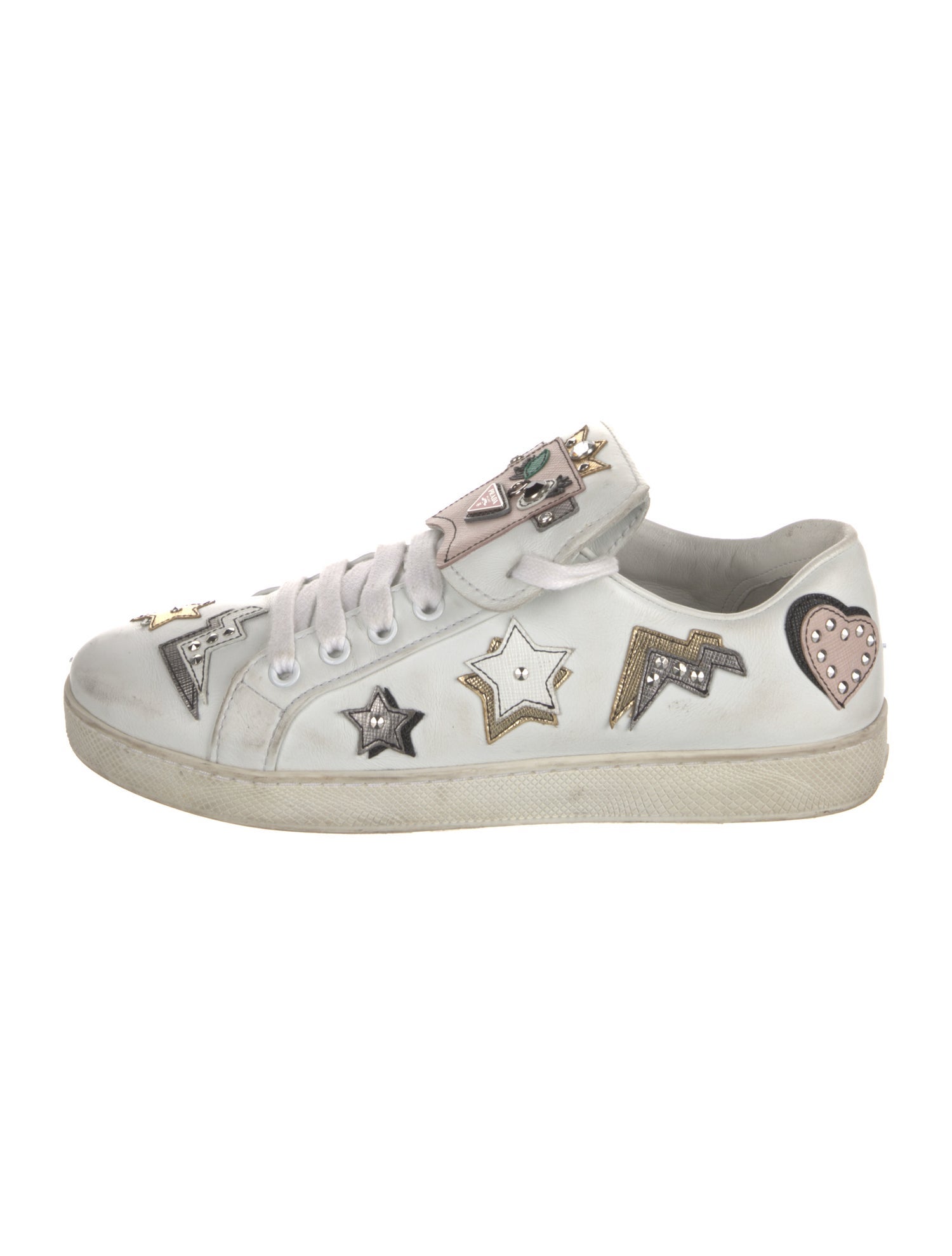 Prada Leather Printed Sneakers