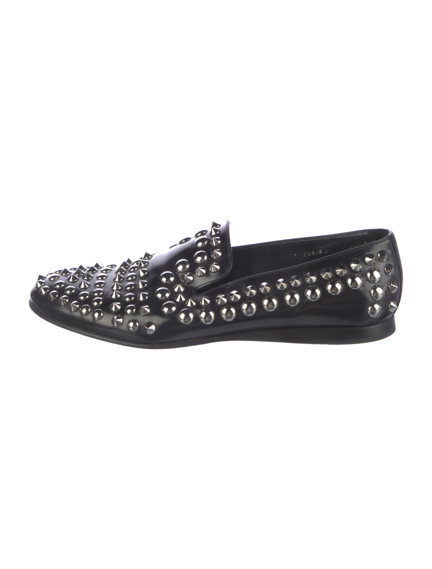 Prada Leather Studded Accents Loafers