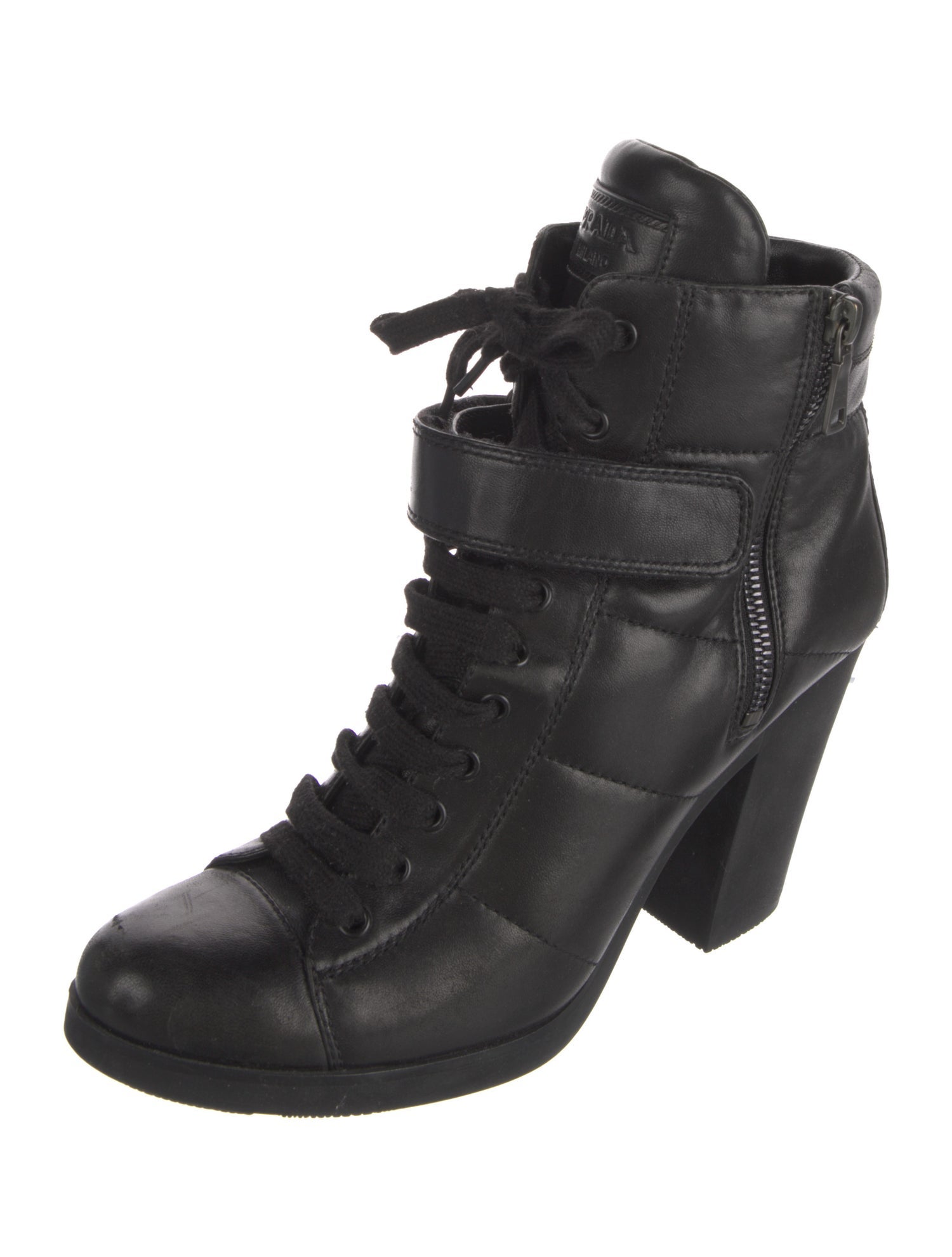 Prada Leather Combat Boots