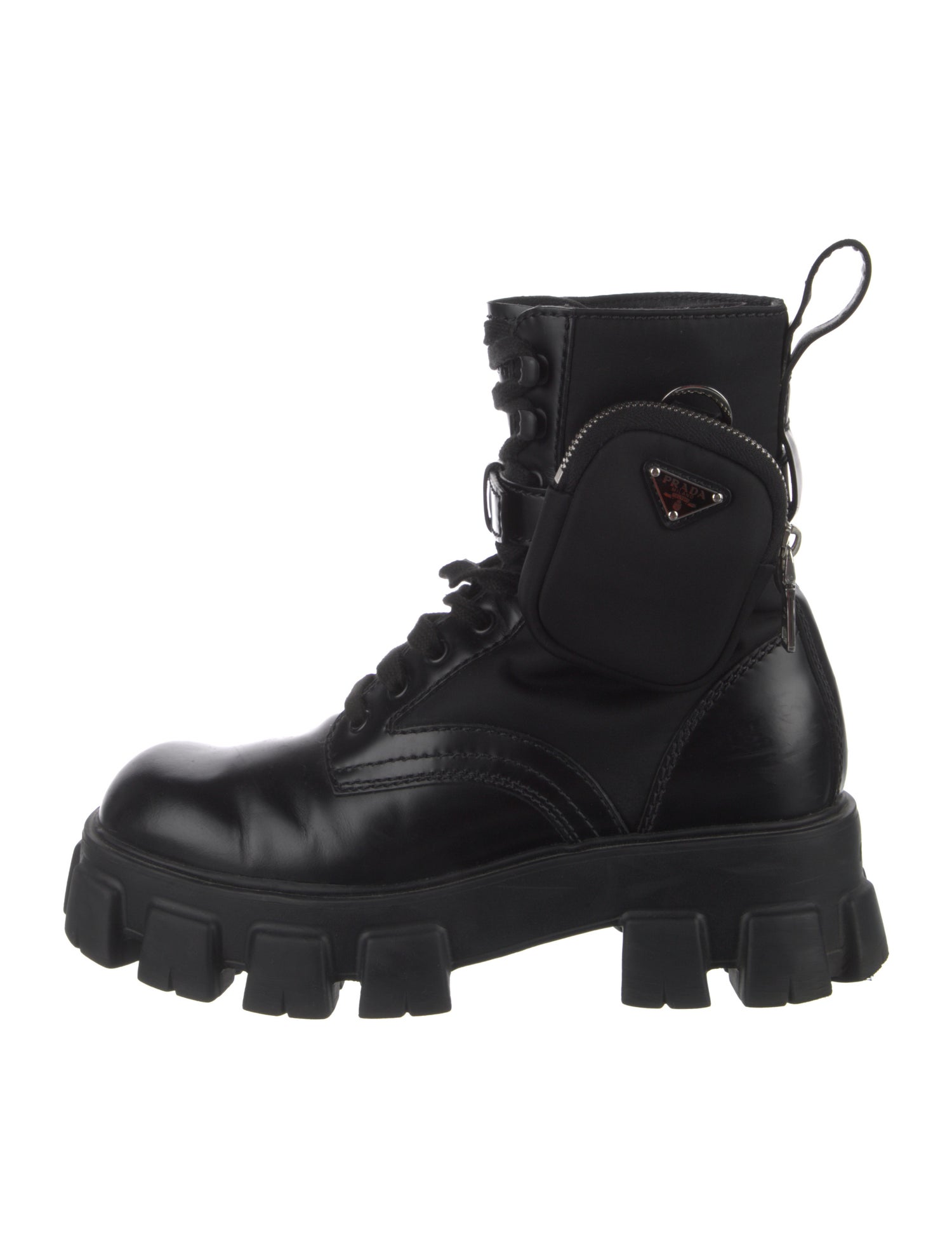 Prada Leather Combat Boots